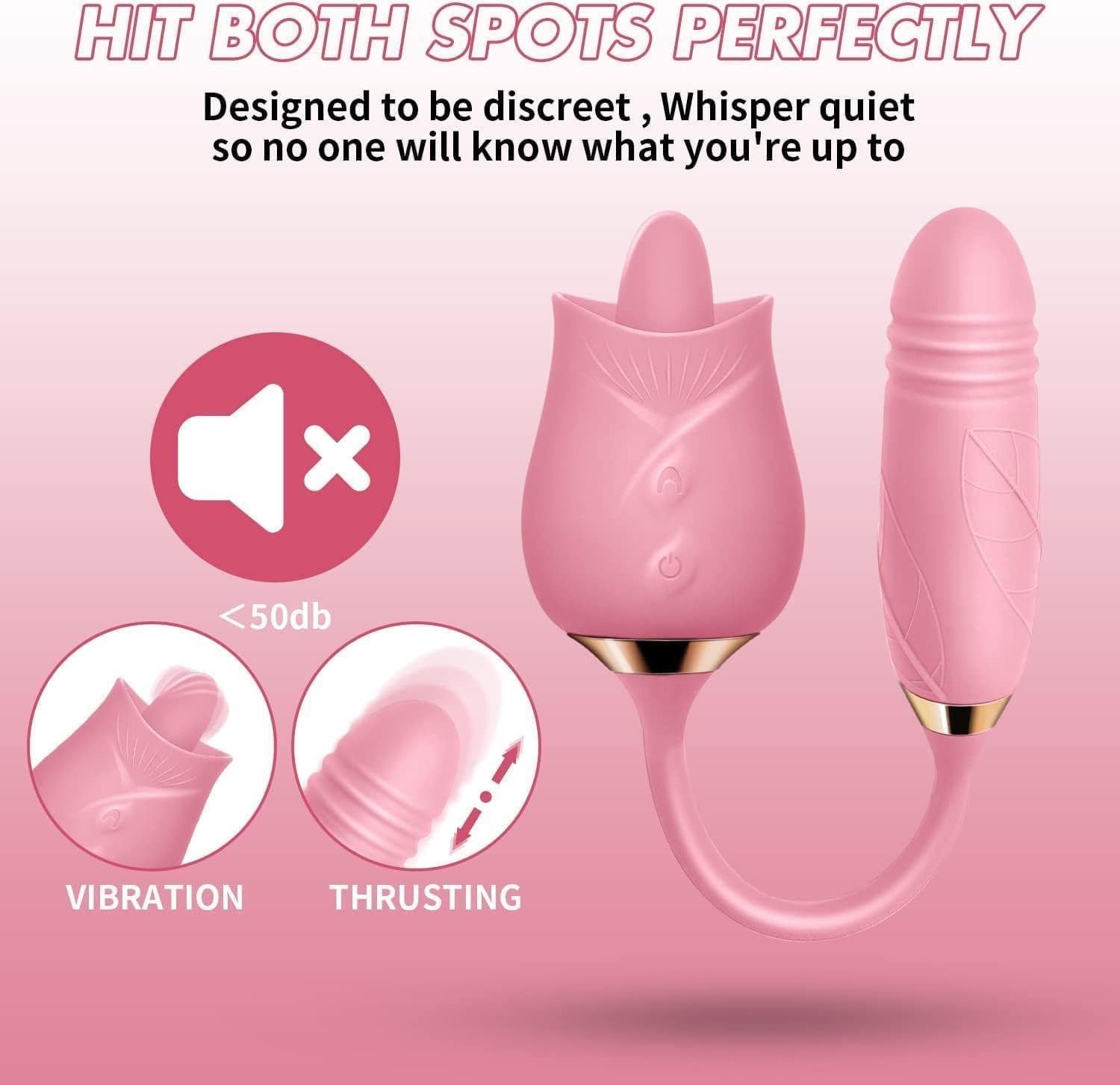 10-Speed Electric Rose Sucker for Women - Waterproof Automatic Adult Toy with Tongue Stimulation, Quiet & Discreet - Perfect for Valentine's Day Gifts & Couples Play (Model S1426)