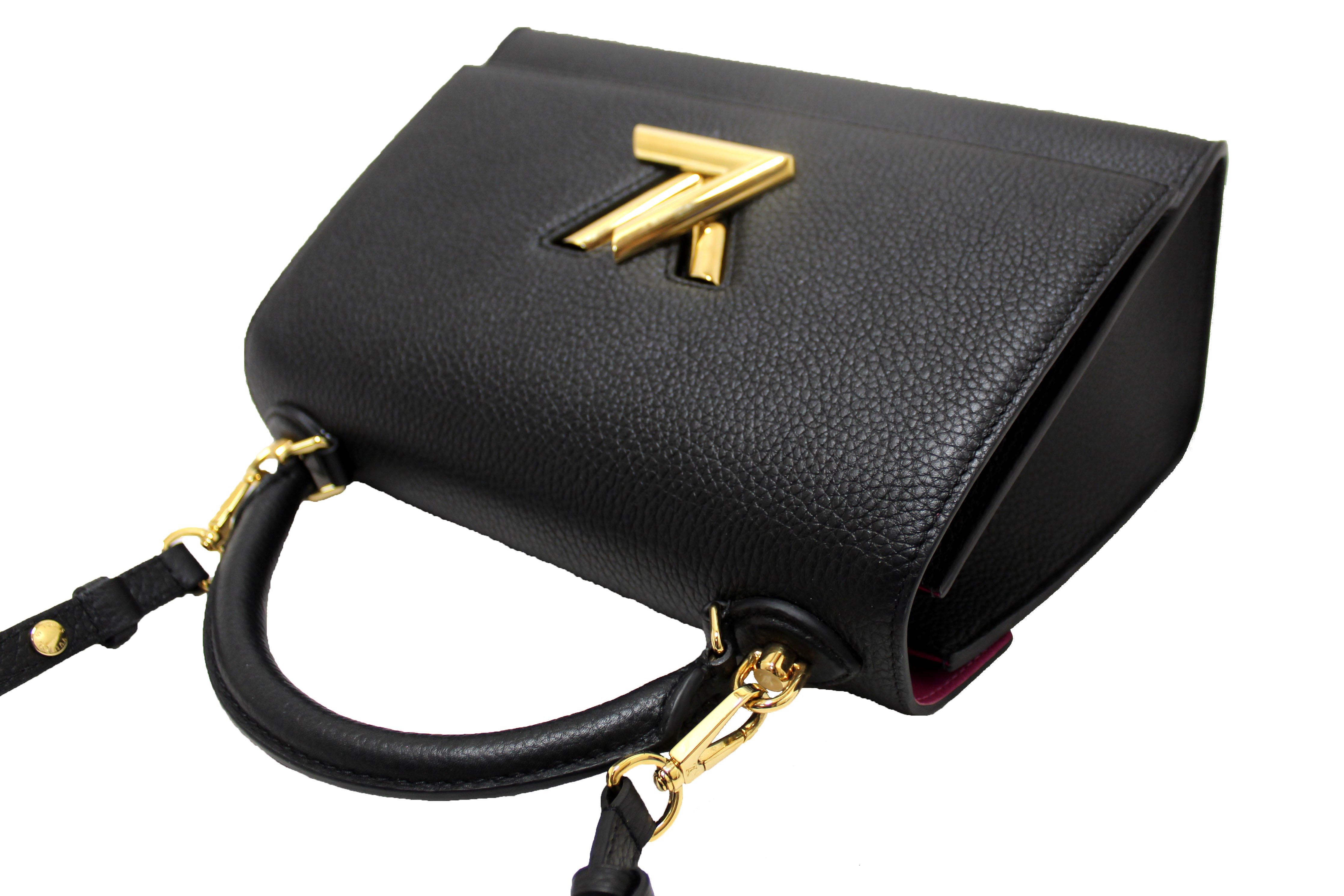 Authentic Louis Vuitton Black Taurillon Leather Twist One Handle MM Bag - Luxury Designer Handbag for Women, Perfect for Work, Travel & Evening Events