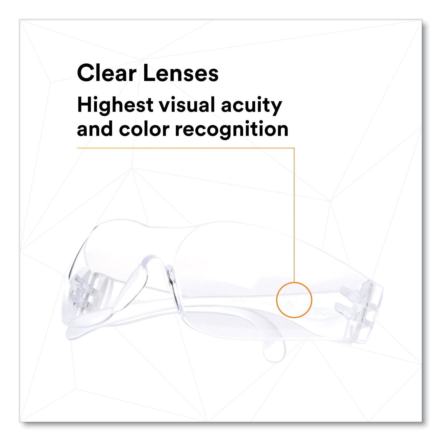 3M™ Virtua Protective Safety Glasses - Clear Polycarbonate Frame & Lens - ANSI Z87.1 Certified for Work, DIY Projects, and Home Use