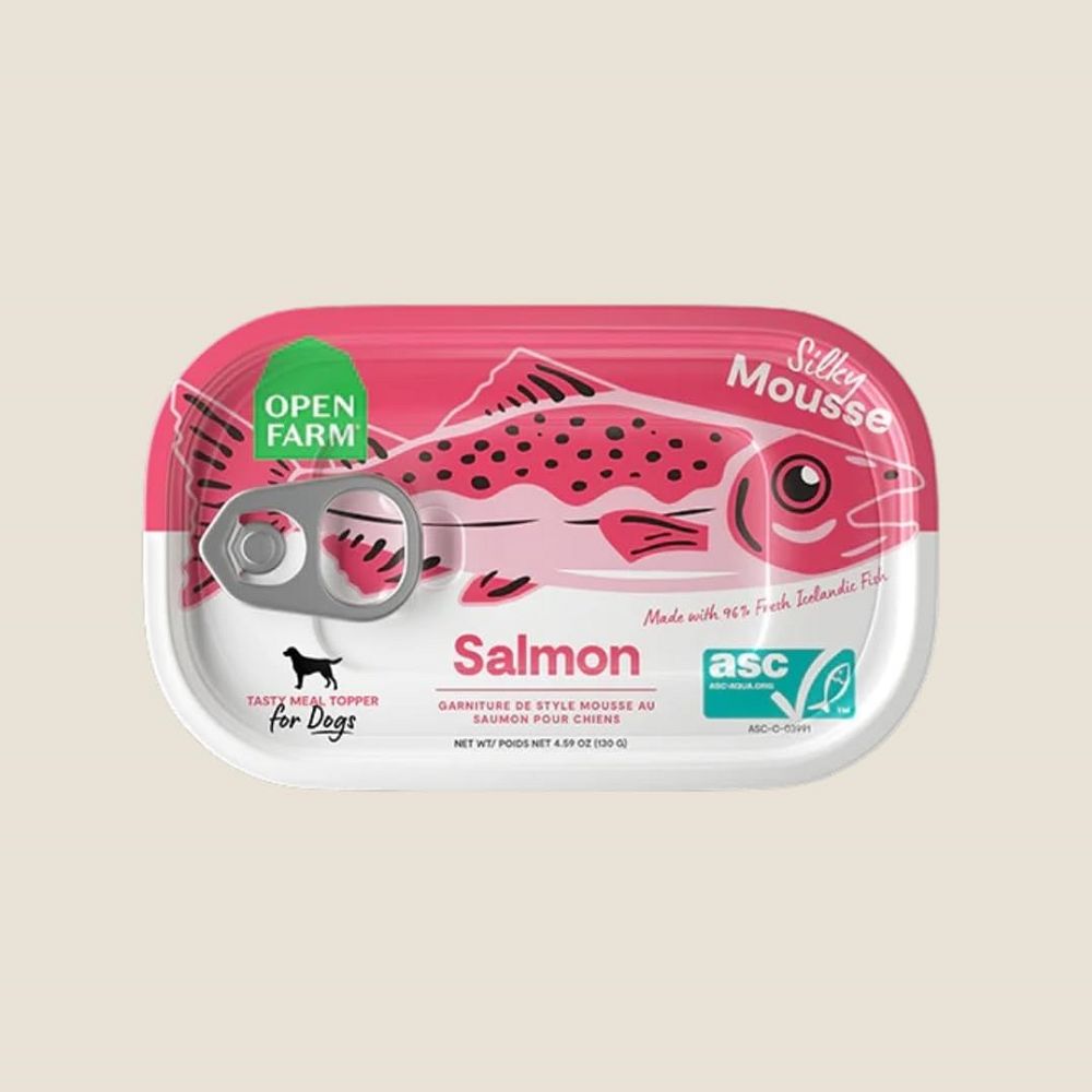 Premium Silky Mousse Salmon Dog Food Topper - Grain-Free, High-Protein Meal Enhancer for Picky Eaters - Perfect for Senior Dogs & Puppies at Mealtime