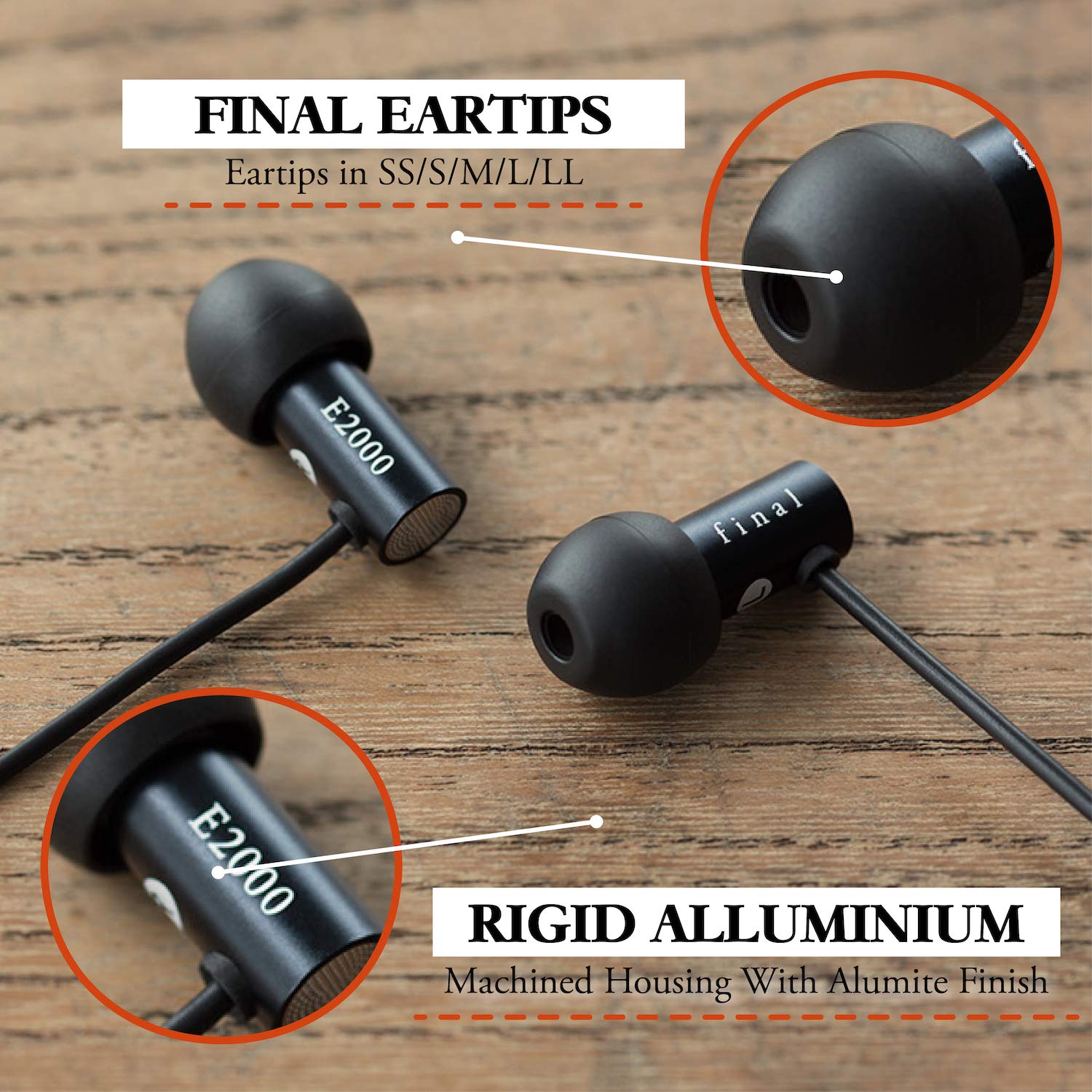 Final E2000 FI-E2DALCS High-Fidelity In-Ear Earphones with Microphone & Remote Control - Matte Silver | Perfect for Gaming, Music & Calls