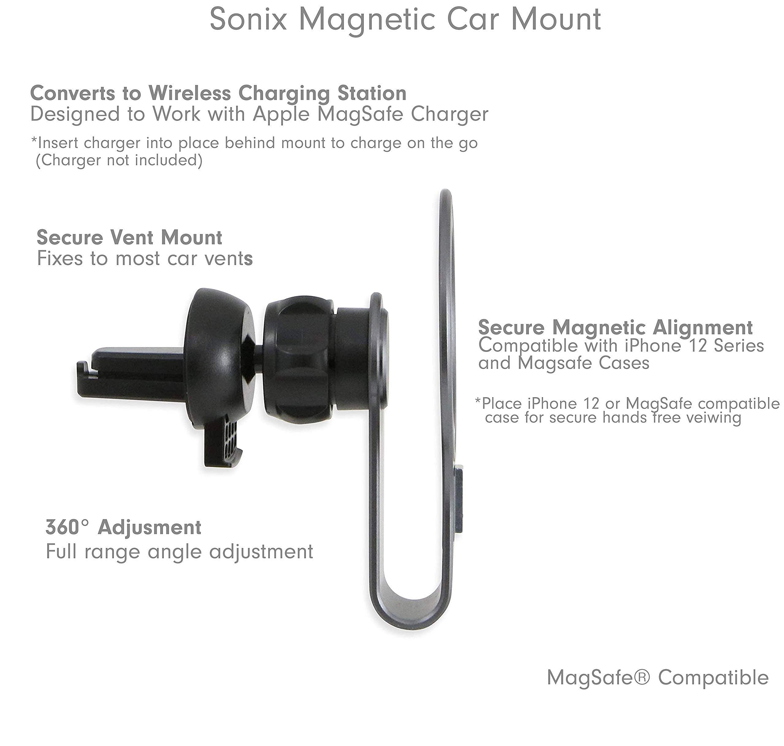 Magnetic Car Mount Wireless Charger - USB-C Phone Holder for Safe Driving