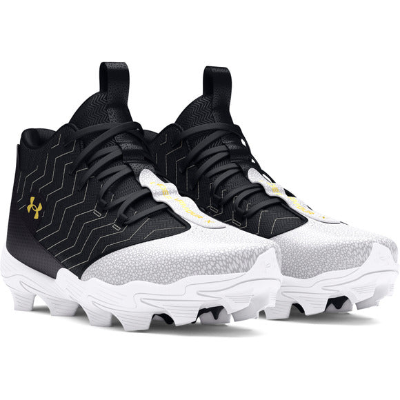 UA Harper 9 RM Men's Baseball Cleats - Black Molded Cleats for Baseball & Softball | Lightweight & Durable for Field Performance | Perfect for Training & Games (3027442-001)