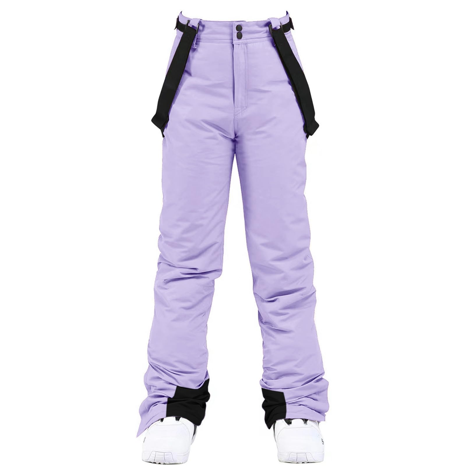 Women's Insulated Waterproof Snow Ski Pants - Winter Warm Snowboard Bib Pants with Detachable Suspenders for Outdoor Skiing & Snowboarding Adventures