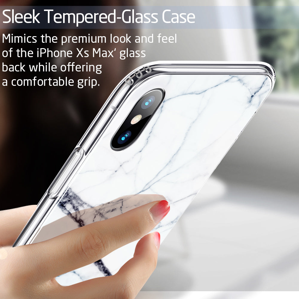 ESR iPhone XS Max Case with Tempered Glass Back - Shockproof Slim Protective Cover for iPhone XS Max (6.5 Inch) | Perfect for Work, Travel & Everyday Use