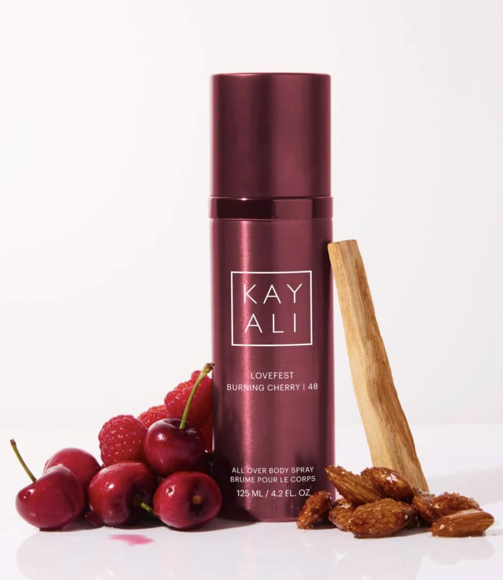 KAYALI LOVEFEST BURNING CHERRY 48-Hour Long Lasting Body Spray for Women - Sweet Fruity Floral Fragrance - Perfect for Date Night, Parties & Everyday Wear