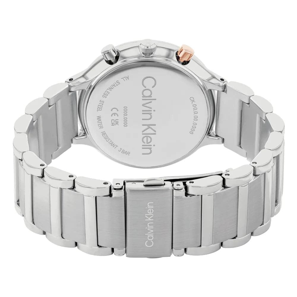 Calvin Klein Unisex White Dial Silver Stainless Steel Watch 25200238 - Stylish Minimalist Timepiece for Everyday Wear, Office & Casual Outfits