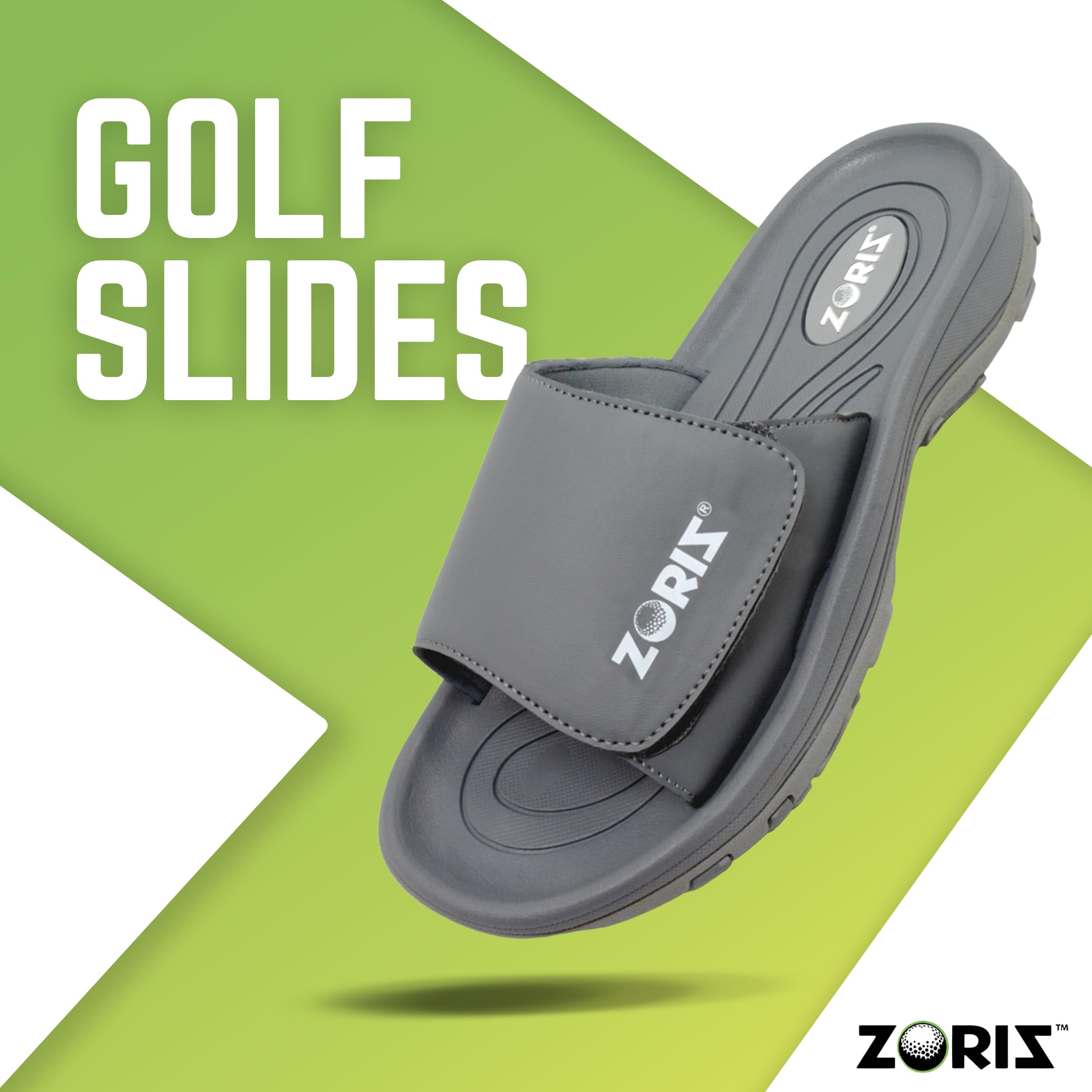 **ZORIZ Men's & Women's Golf Slides - Spiked Slip-On Sandals with Removable Cleats, Deep Heel Cup & High Sidewalls for Stability & Comfort - Perfect for Golf, Driving Range & Casual Wear**