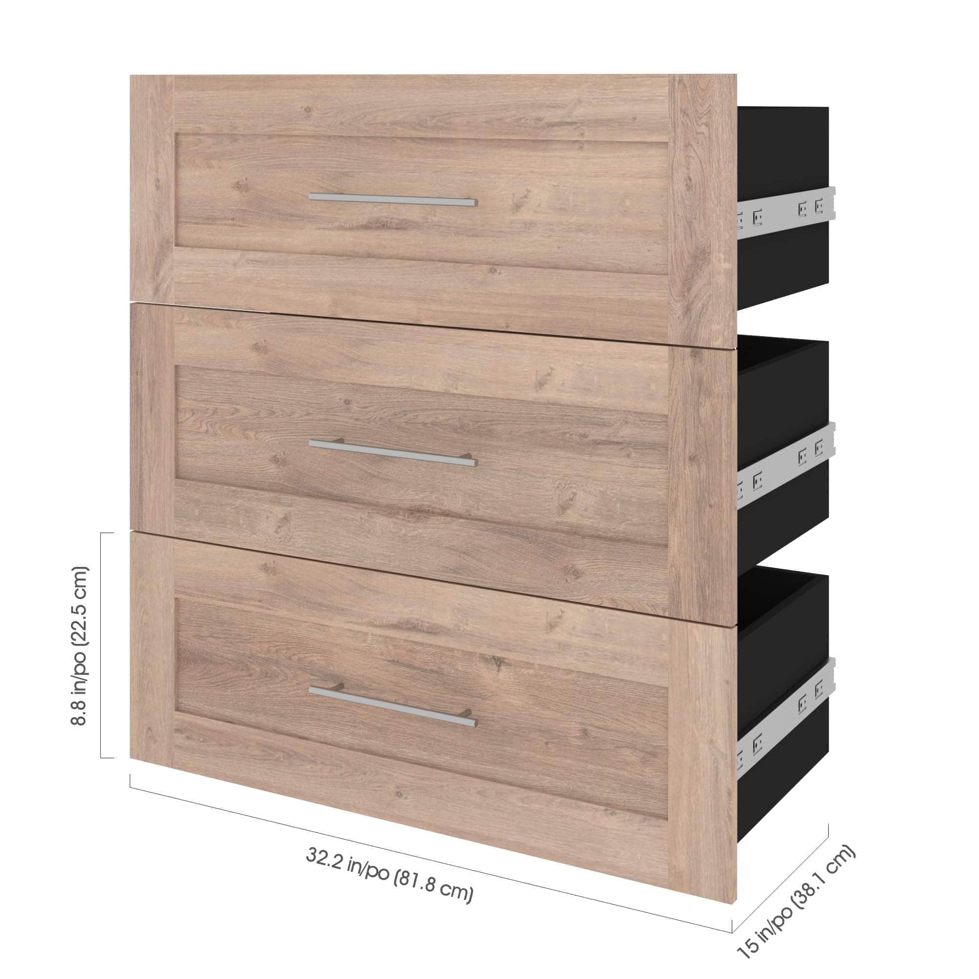 3-Drawer Storage Set for PUR 36W Closet Organizer - 6 Color Options | Perfect for Bedroom, Closet & Office Organization