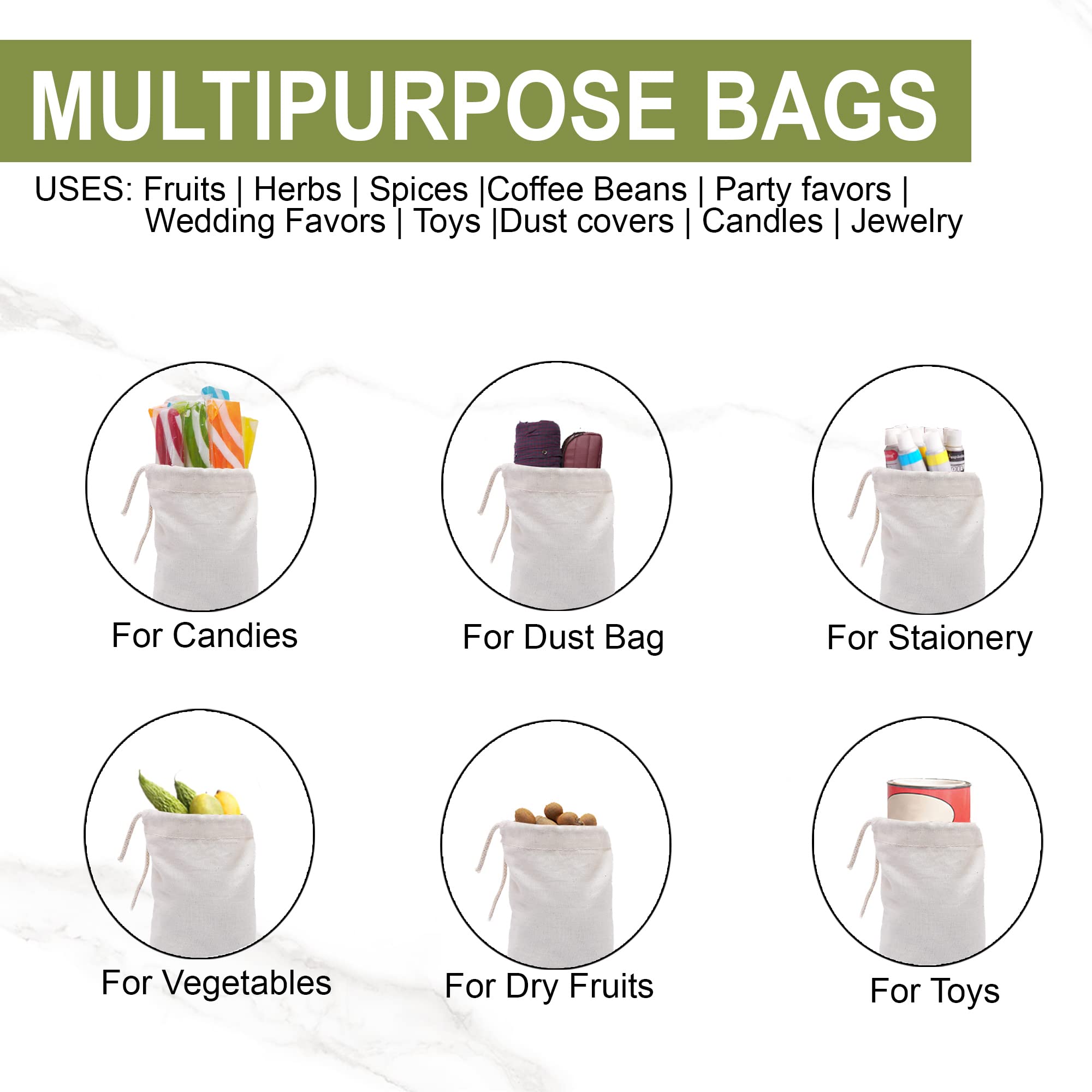 Premium Quality 100% Cotton Reusable Eco-Friendly Muslin Bags - 10x12 Inches, Thick Single Drawstring, Natural Color (500 Count Pack) - Perfect for Bulk Storage, Gift Wrapping, Wedding Favors & Craft Supplies