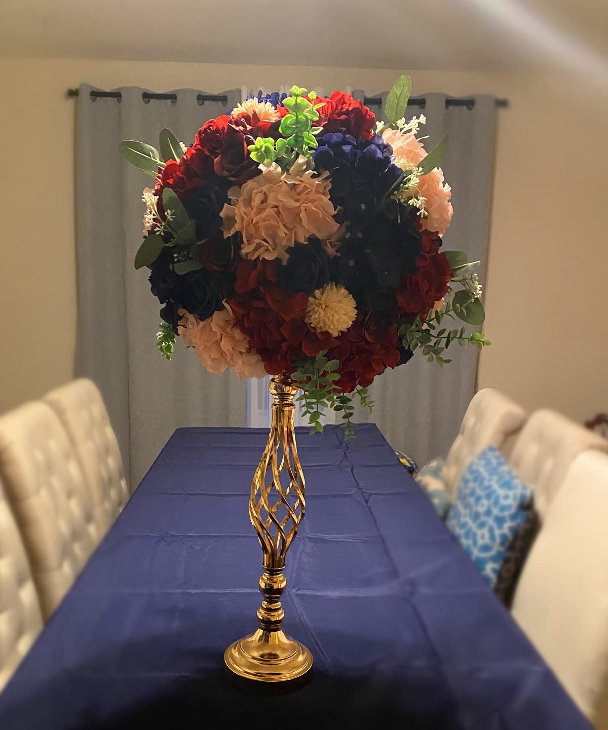 2 Pcs Elegant Wedding Centerpieces for Reception Tables - Twist Candle Holders & Metal Flower Vases - Perfect for Wedding Party, Dinner Events, Hotel & Home Decor - Ideal for Romantic Dinners, Anniversary Celebrations and Special Occasions