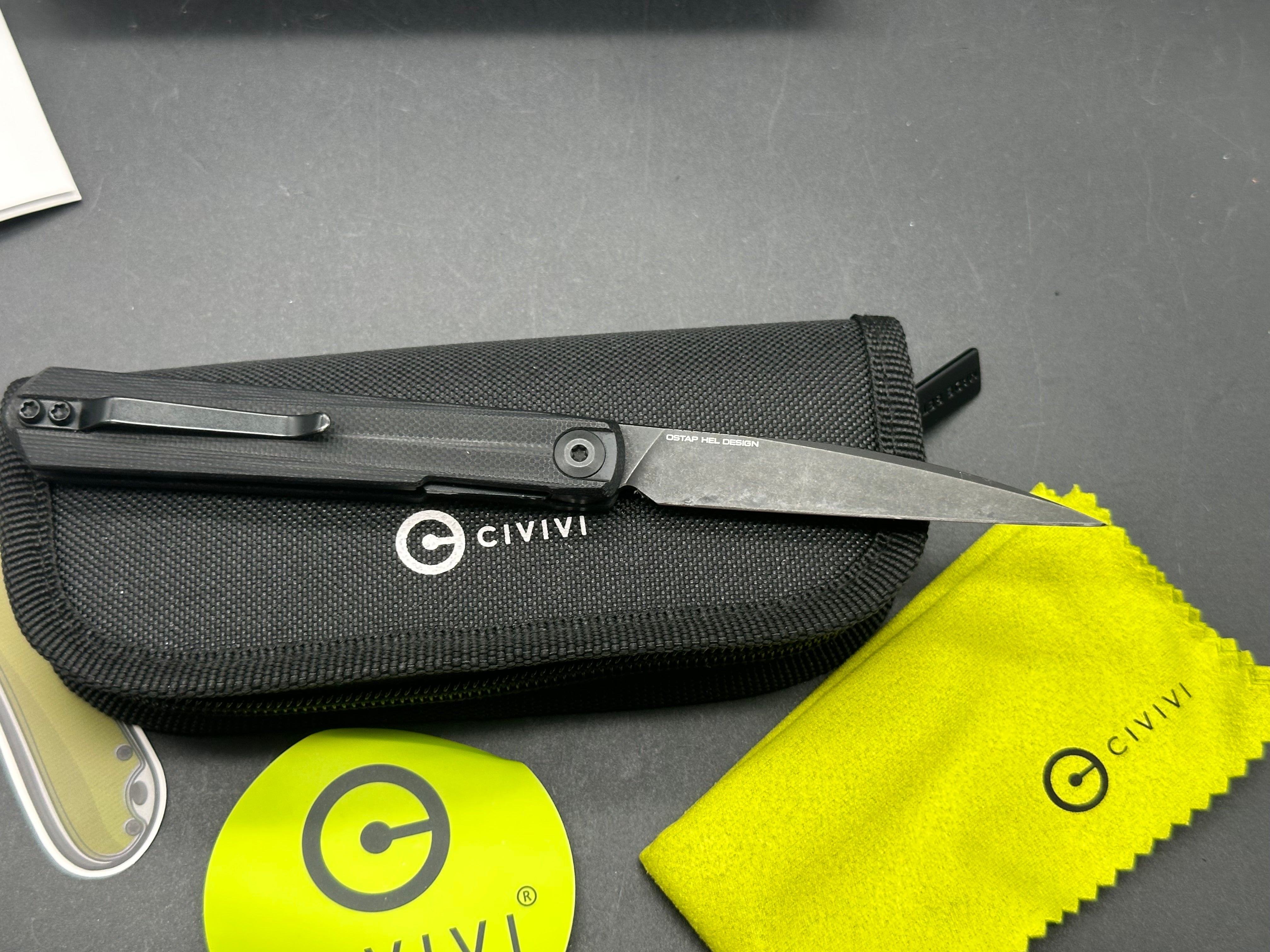 CIVIVI Clavi Liner Lock Folding Knife - Black G10 Handle, 2.34