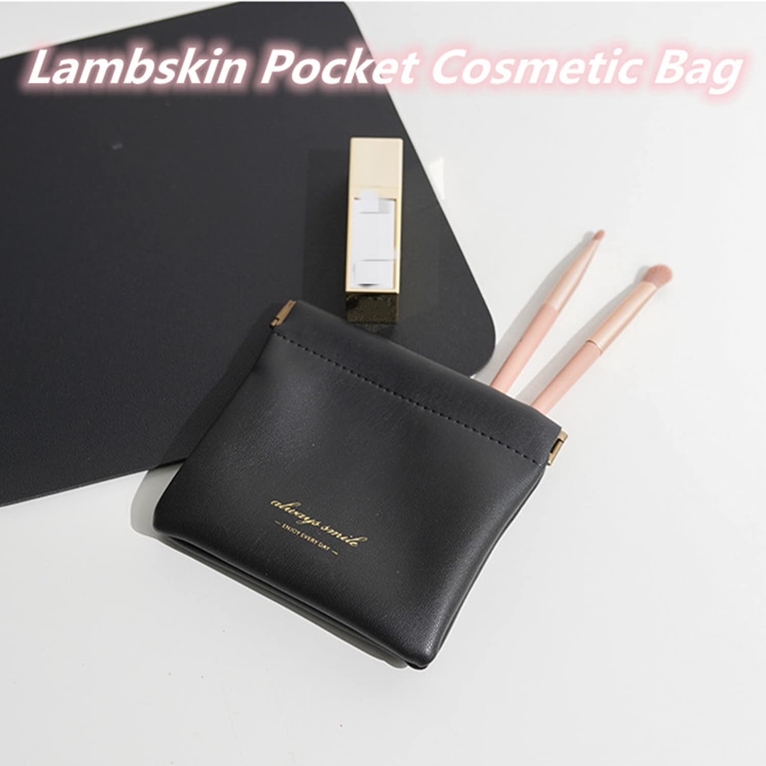 2PCS Lambskin Travel Makeup Bags for Women - Waterproof & Portable for Daily Use