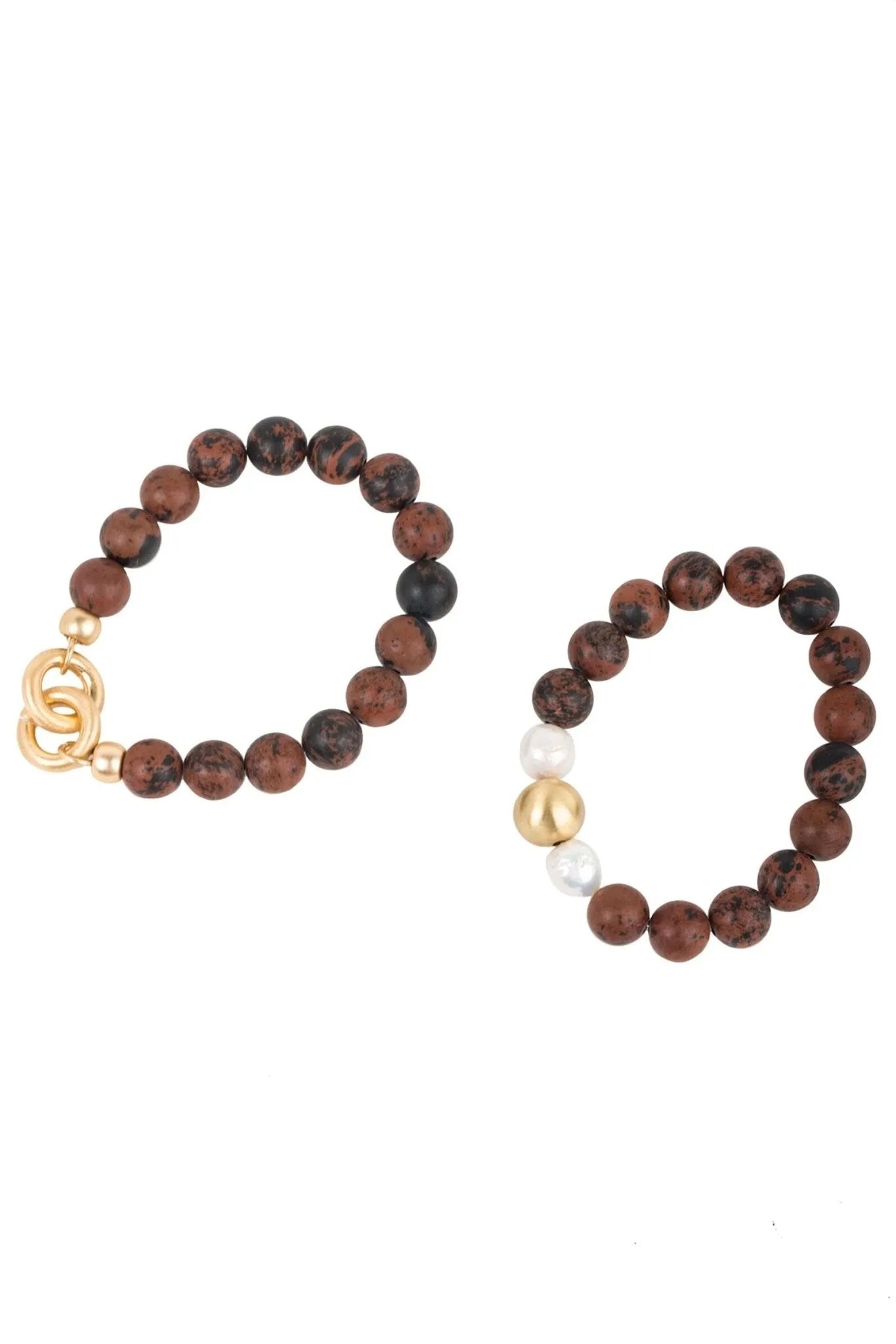 Natural Stone Pearl Stretch Bracelet Set for Women - Boho Beaded Jewelry for Casual Wear, Parties & Gifts | Adjustable Elastic Wristband