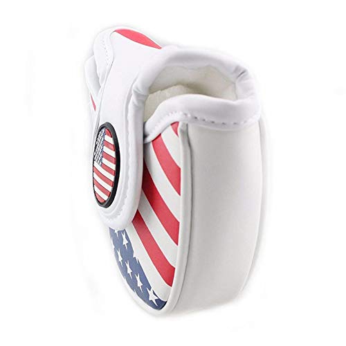 Premium Magnetic Golf Putter Headcover - Synthetic Leather Mallet & Blade Putter Cover with USA Flag Design | Ideal for Golf Club Protection & Style on the Course