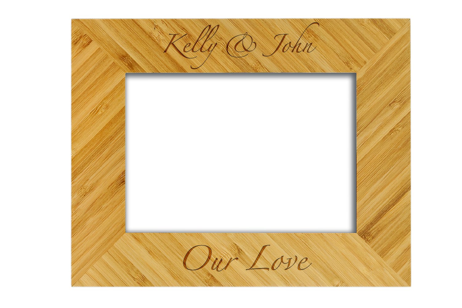 Personalized Wooden Picture Frame - Custom Engraved 4x6 Photo Frame for Wedding, Anniversary & Home Decor | Handmade Natural Wood Gift for Couples & Family