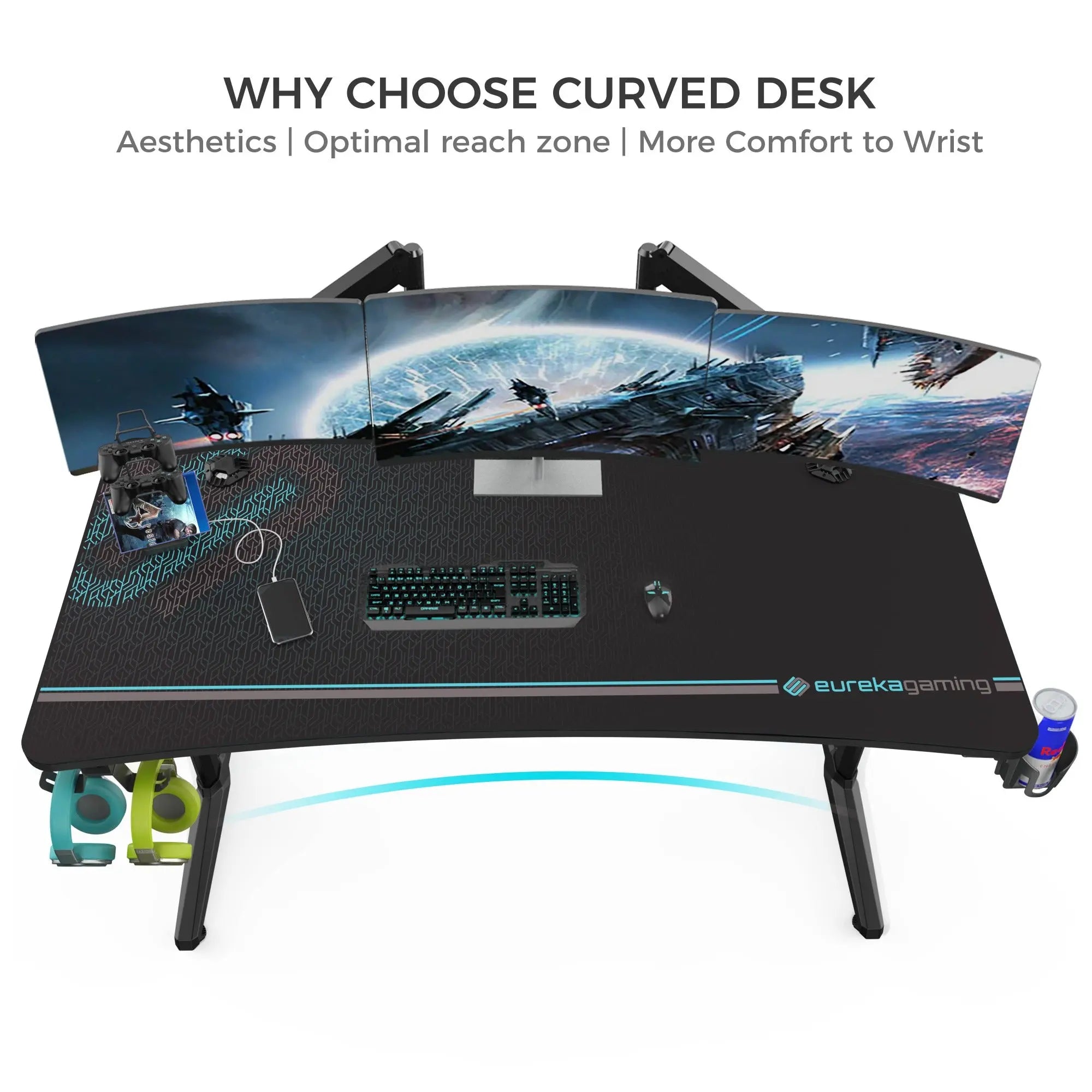 Large 60x27 Inch Full Surface Gaming Mouse Pad - Non-Slip Desk Mat for PC, Laptop & Office Use - Perfect for Gaming, Work & Home Office Setup