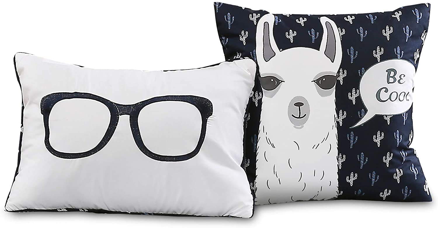 Lush Decor Navy Llama Quilt Set - Full/Queen for Cozy Bedroom