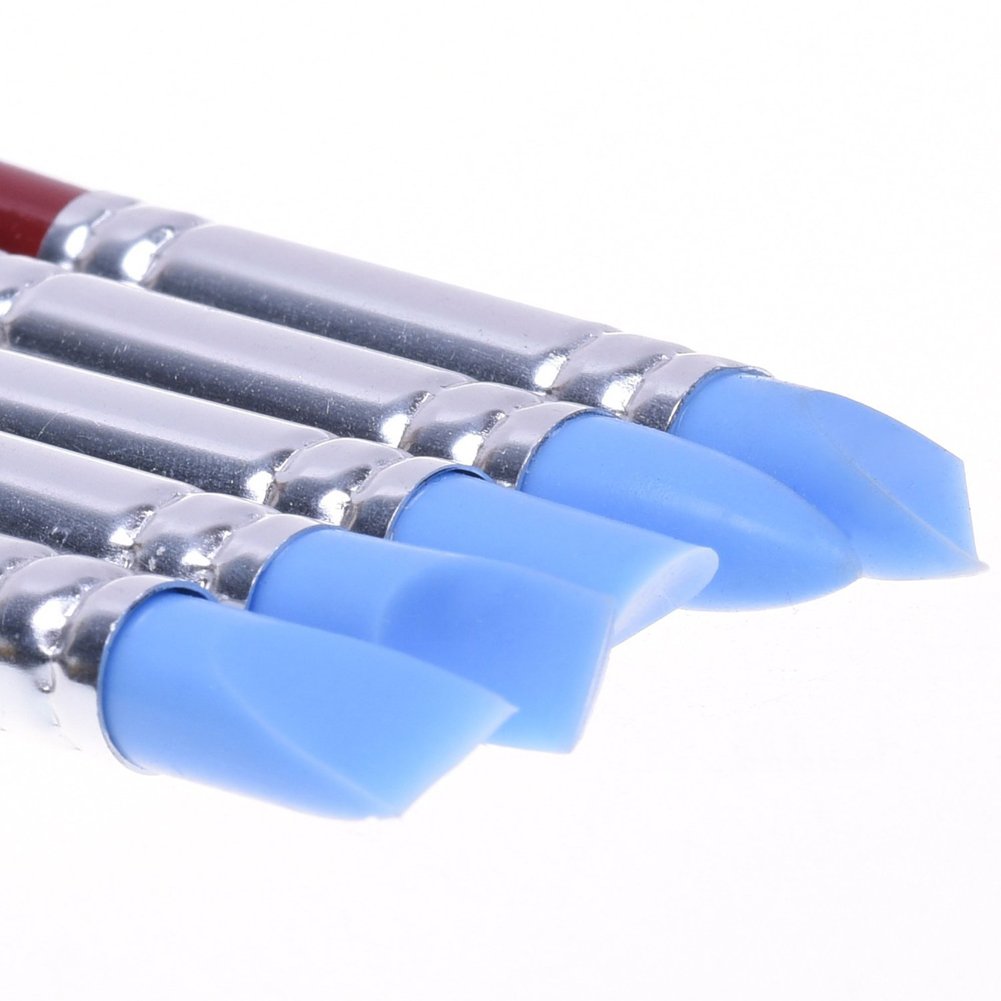 Meta-U 5 Pcs Clay Sculpting Tools Set - Flexible Rubber Tip Shaping Pens for Polymer Clay, Ceramic & Oil Painting - Carving, Detailing & Blending Art Tools (Great for DIY Crafts & Miniature Sculpting)