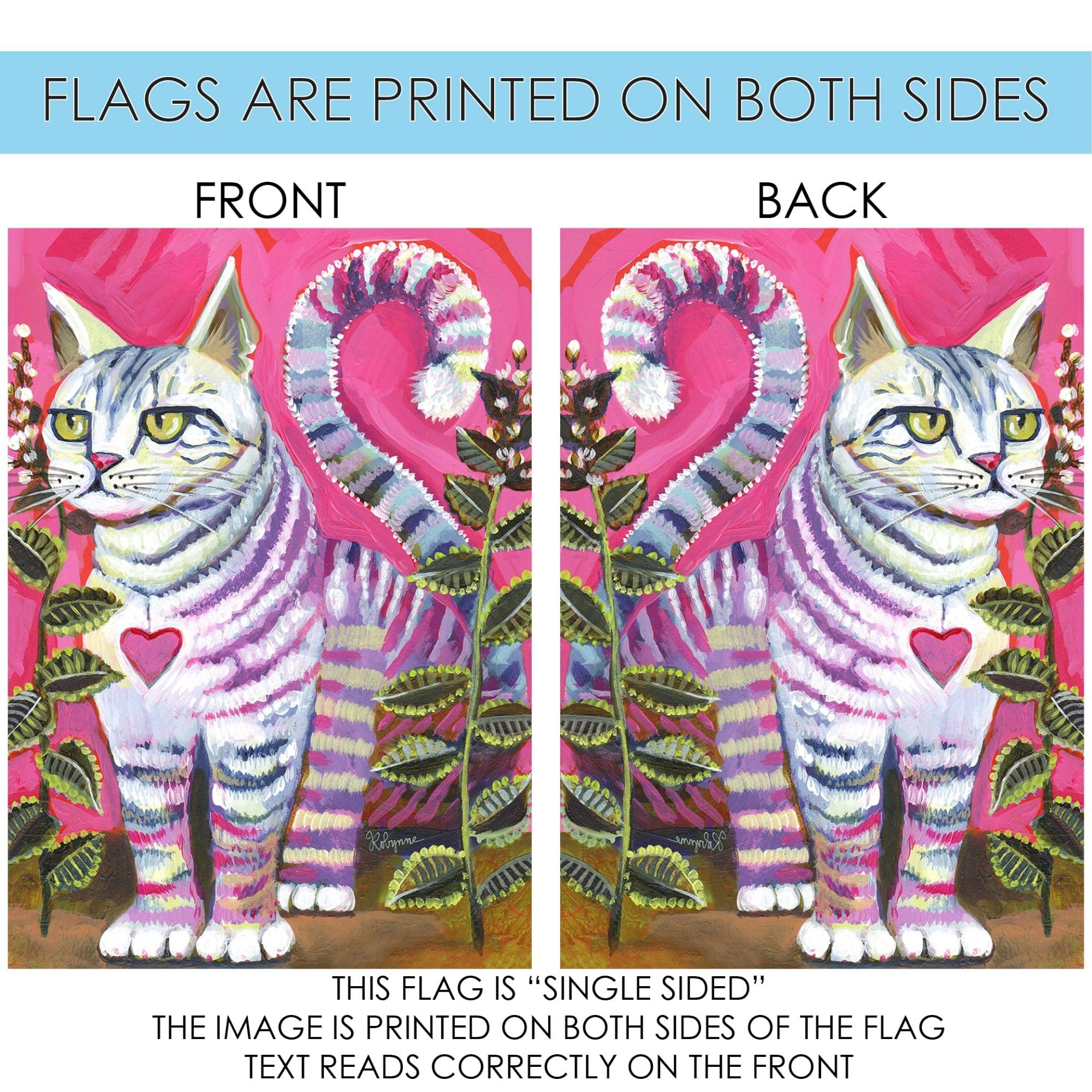 Toland Home Garden 12x18 Inch Double Sided Catnip No Touch Cat Flag - Outdoor Kitty Yard Decoration for Garden, House & Patio - Perfect for Cat Lovers & Pet-Friendly Outdoor Decor