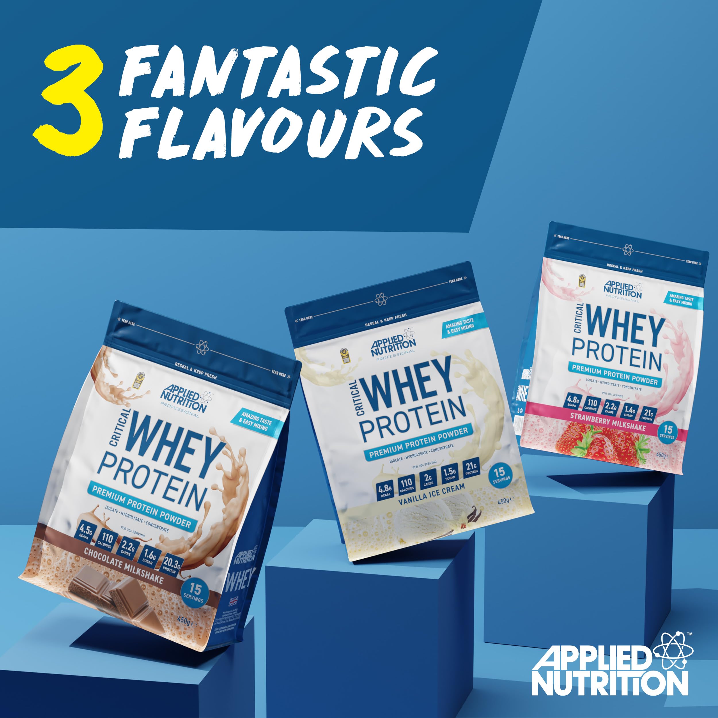 Applied Nutrition Critical Whey Protein Powder - 450g for Muscle Recovery & Growth | Post-Workout & Fitness Supplement
