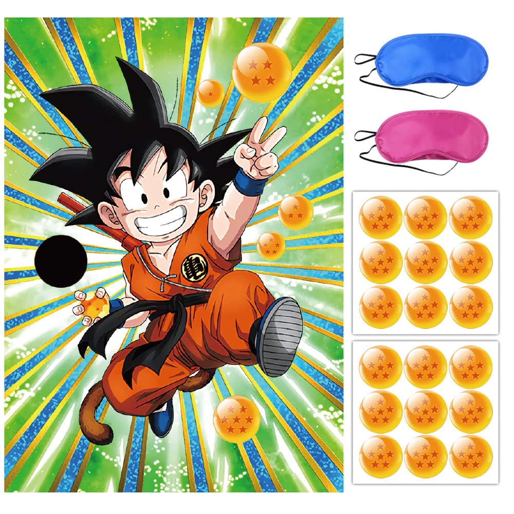 Dragon Ball Birthday Party Decorations Set - Pin the Ball on the Poster Game for Anime Themed Parties - Perfect for Kids Birthday Celebrations & Dragon Ball Z Fan Events