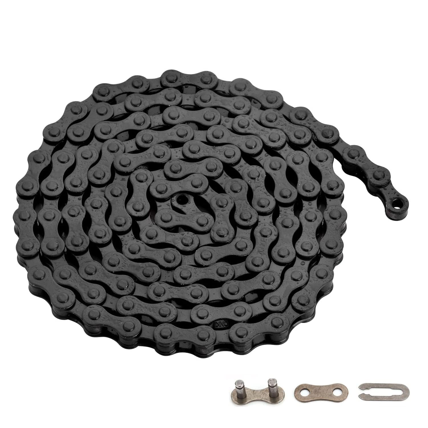 Single-Speed Bike Chain 1/2 x 1/8 Inch - 122 Links (122L) Black Replacement Chain for Fixie & BMX Bikes - Perfect for Urban Commuting & Track Cycling