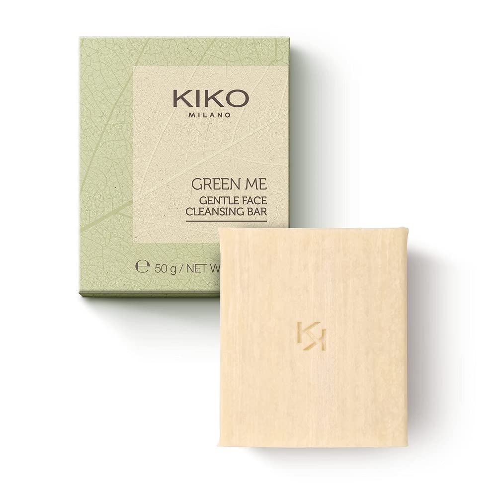 KIKO Milano Green Me Gentle Cleansing Bar - Vegan Solid Face Soap with Aloe Vera for Sensitive Skin | Daily Facial Cleanser for Dry, Oily & Combination Skin | Perfect for Travel & Eco-Friendly Skincare Routine