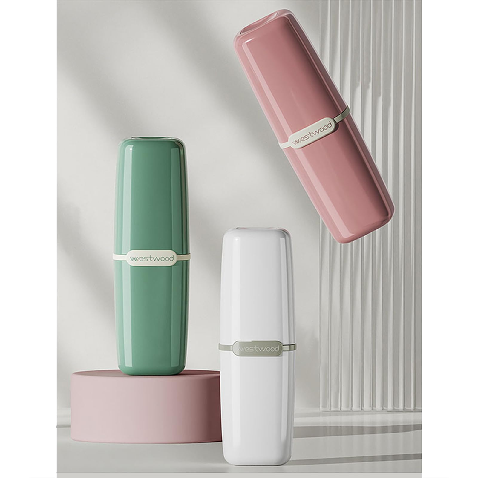 Eco-Friendly Travel Toothbrush Holder with Cover - Portable Toothbrush Case for Camping, School & Business Trips | Compact Bathroom Storage Container for Home & Travel Use