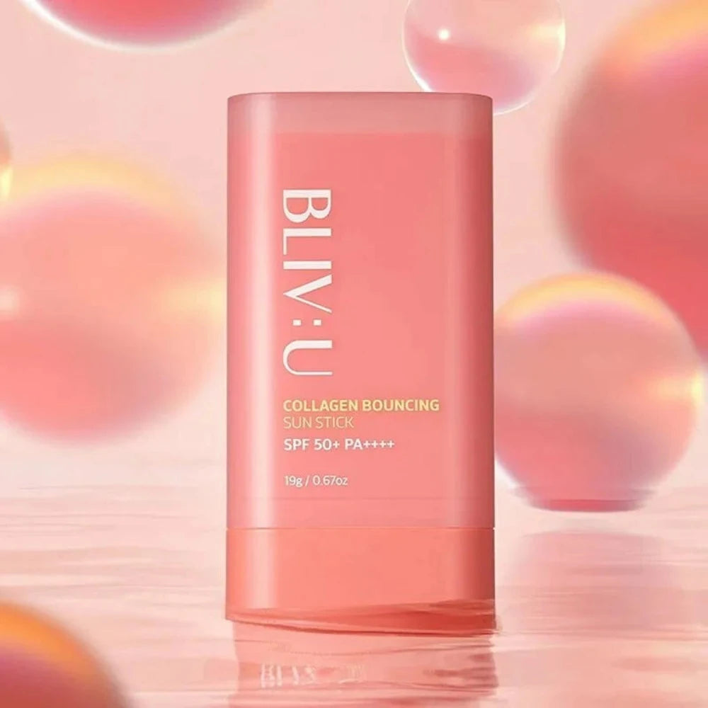 BLIV:U Collagen Bouncing Sun Stick SPF50+ PA++++ 19g - Hydrating & Anti-Aging Sunscreen for Face & Body - Perfect for Outdoor Activities, Travel & Daily Sun Protection