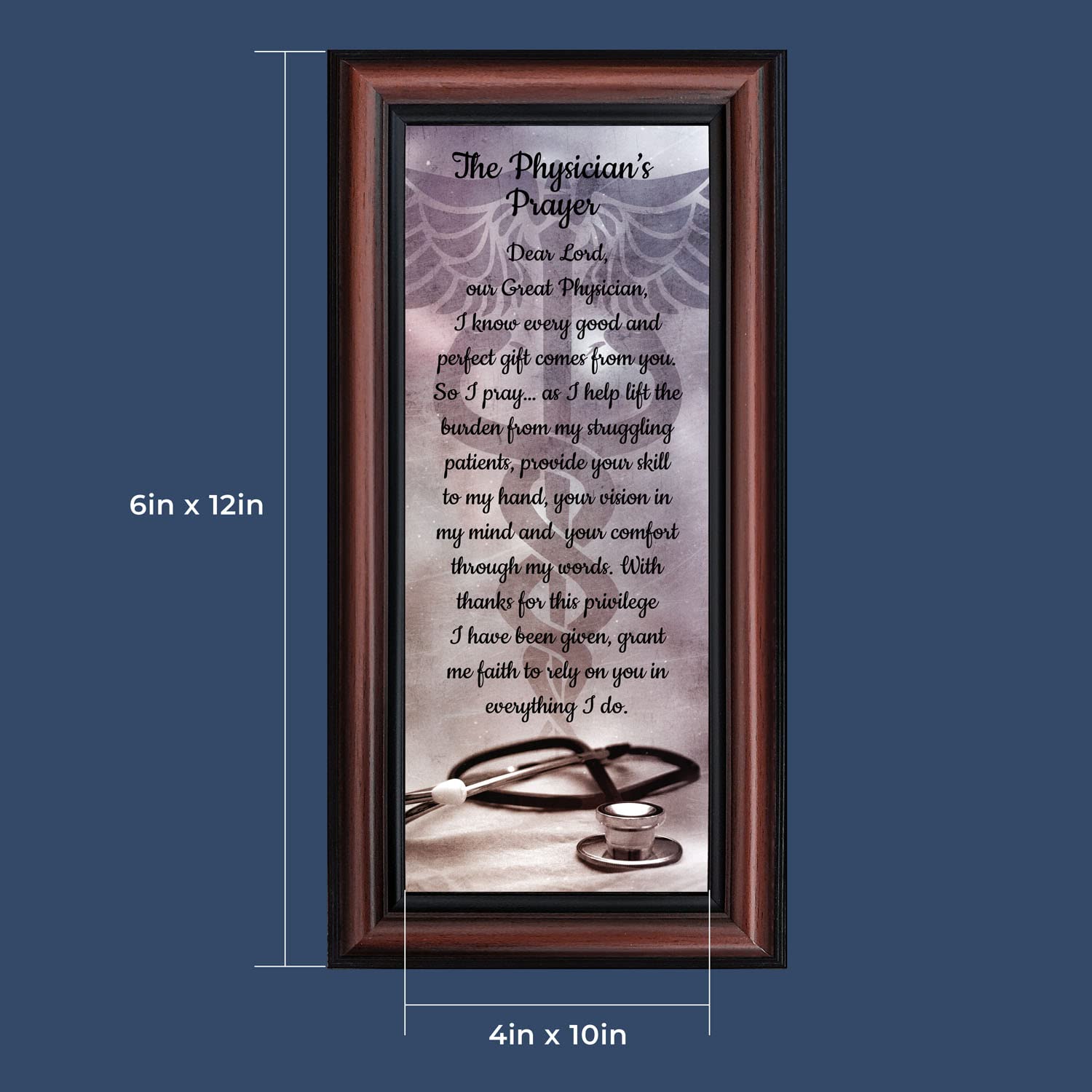 Unique Doctor Gifts for Graduation, Thank You & Office Decor - Physician Prayer Framed Poem (7434W) - Perfect for Medical School Graduates, Nurses & Healthcare Professionals