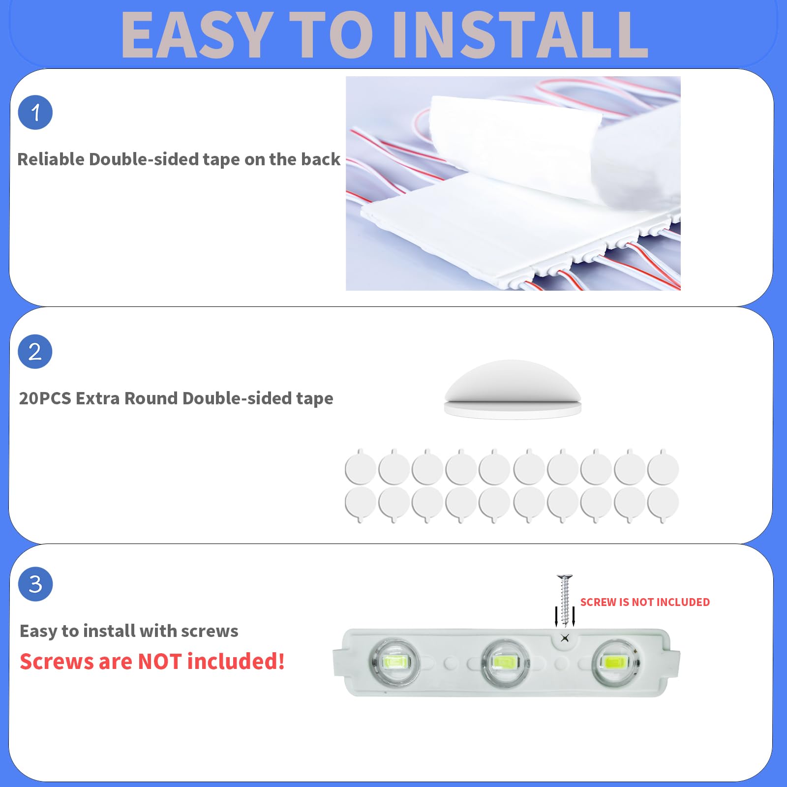 12V Van Interior LED Lights - 60LED RV & Cargo Trailer Lights, Waterproof Truck Interior Lighting for Enclosed Trailers, Replacement LED Modules for Christmas Decor & Camping Use