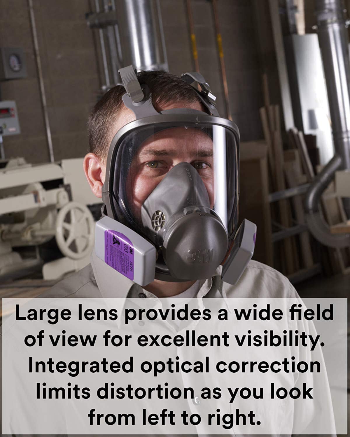 3M 6800 Full Face Reusable Respirator Mask - Medium Size, NIOSH Approved for Painting, Chemical Handling & Industrial Safety Protection