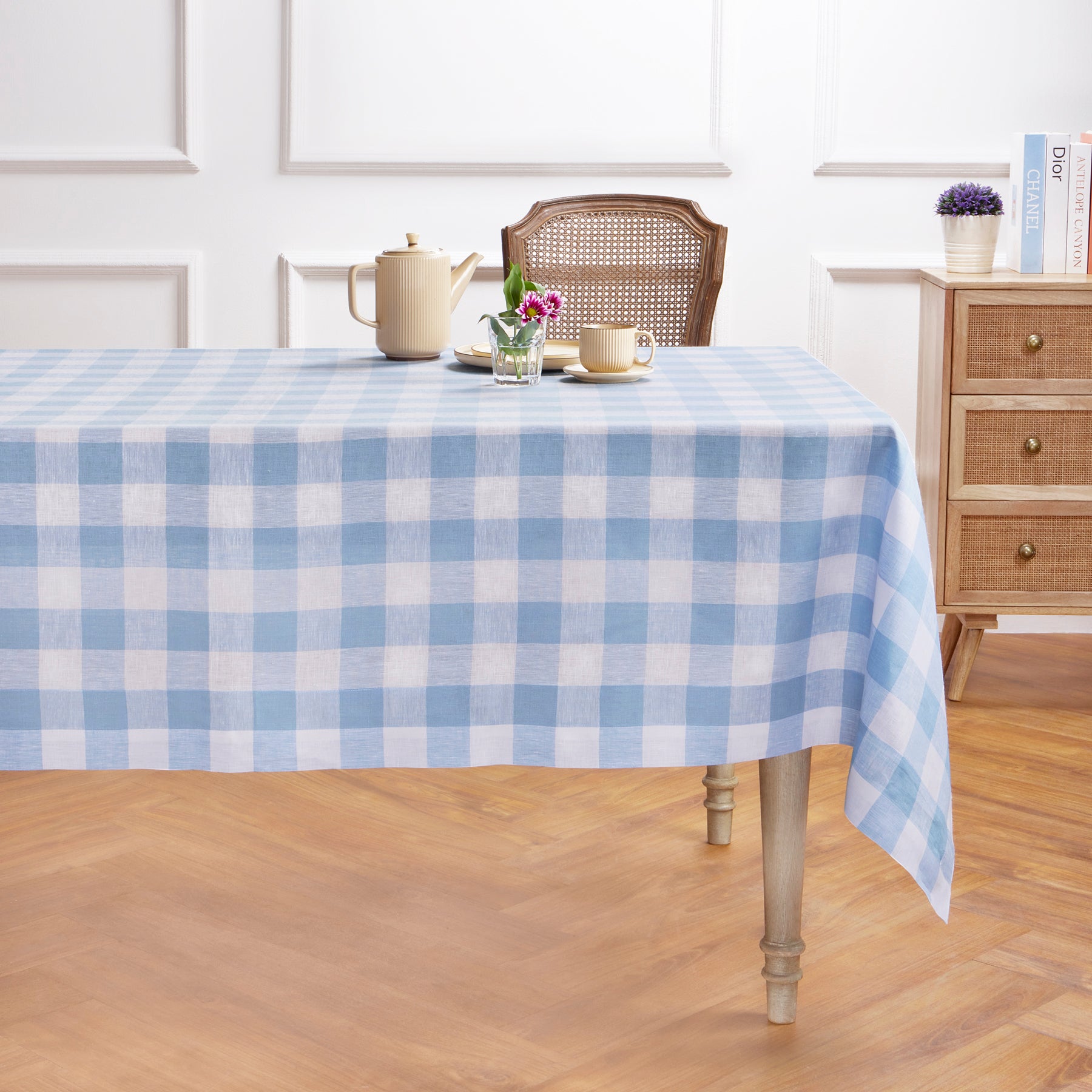 Buffalo Check Tablecloth - Red and Black Plaid Cotton Fabric for Dining Table - Perfect for Thanksgiving, Christmas, and Holiday Decorations