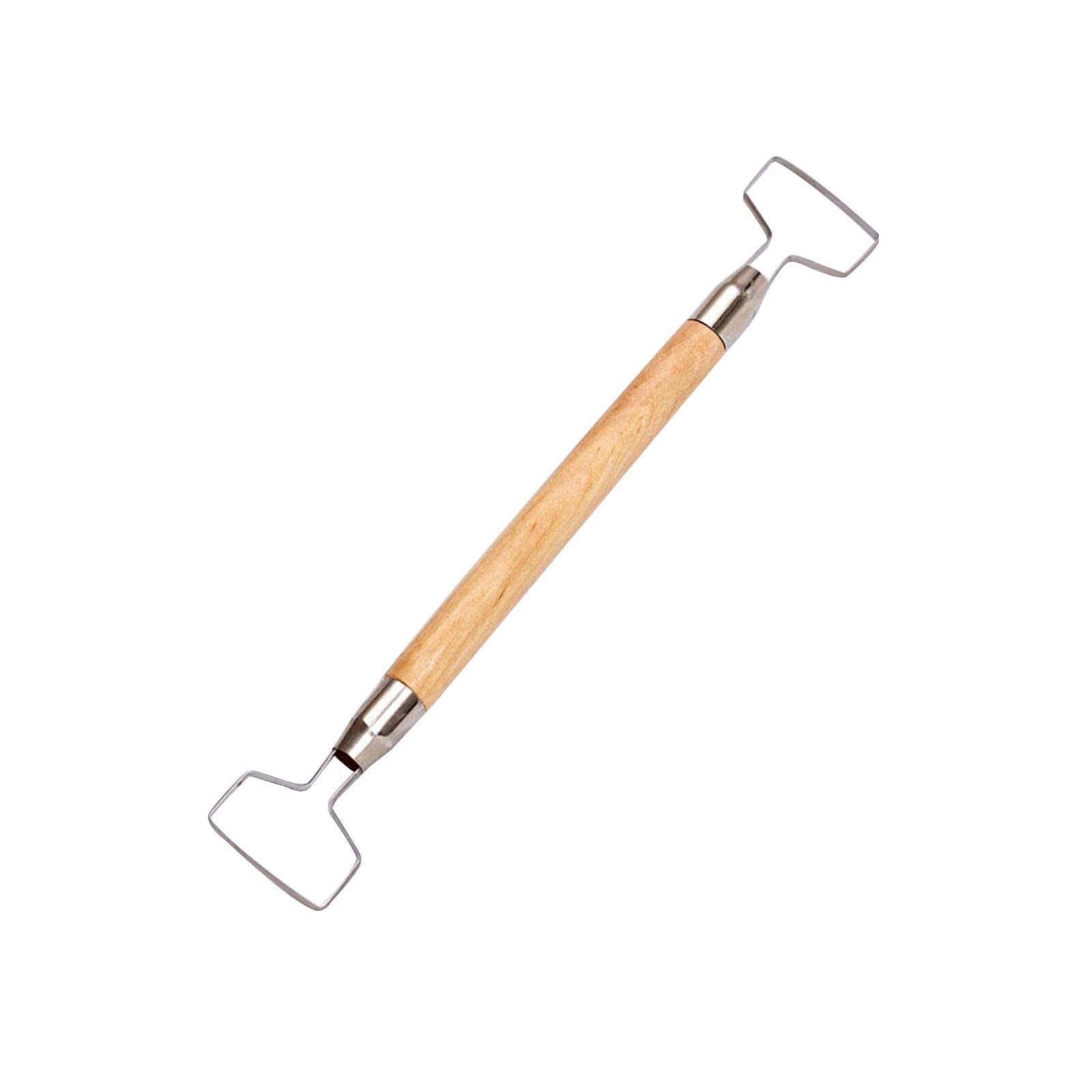 Double Sided Loop Scraper Knife - Wooden Handle Clay Sculpture Tool for Ceramic Pottery, Carving, Sculpting & Trimming | Perfect for Artists, Hobbyists & DIY Craft Projects