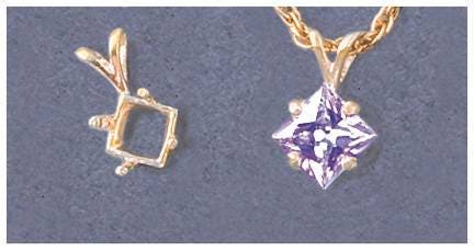 Premium 4mm & 12mm Square Pendant Settings - Solid Sterling Silver or 14K Gold - Handcrafted in USA - Perfect for Jewelry Making, Custom Necklaces & Gift Giving
