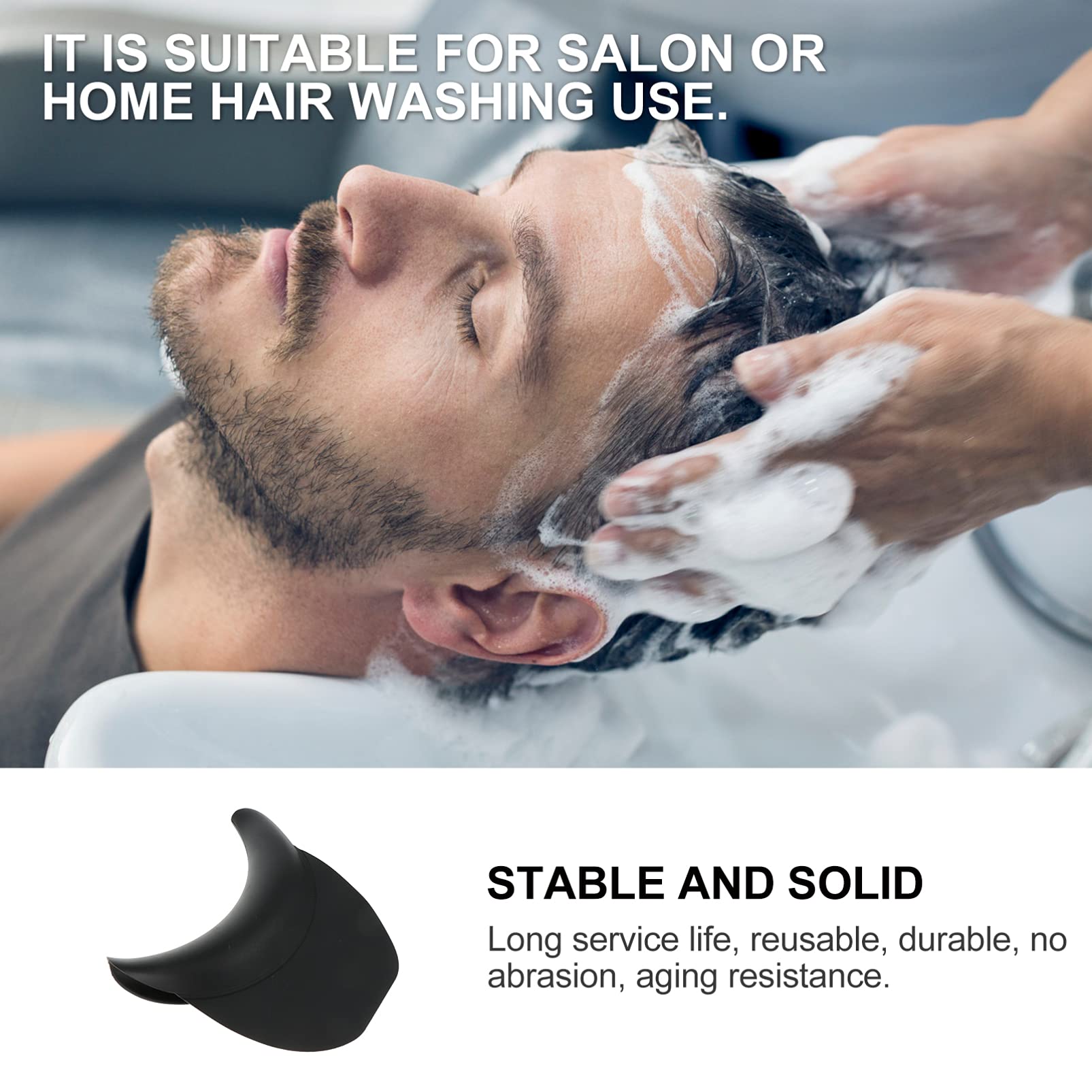 **Salon Shampoo Bowl with Gel Neck Pillow - Ergonomic Silicone Headrest & Neck Cushion for Hair Washing - Perfect for Salon, Spa & Home Hair Care**