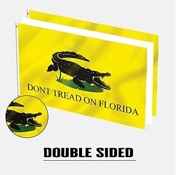 Don't Tread On Florida Flag 3x5 ft - Double Sided Outdoor & Indoor Flag with Brass Grommets - Yellow Gadsden Design for Home, Boat, Truck & Patriotic Displays