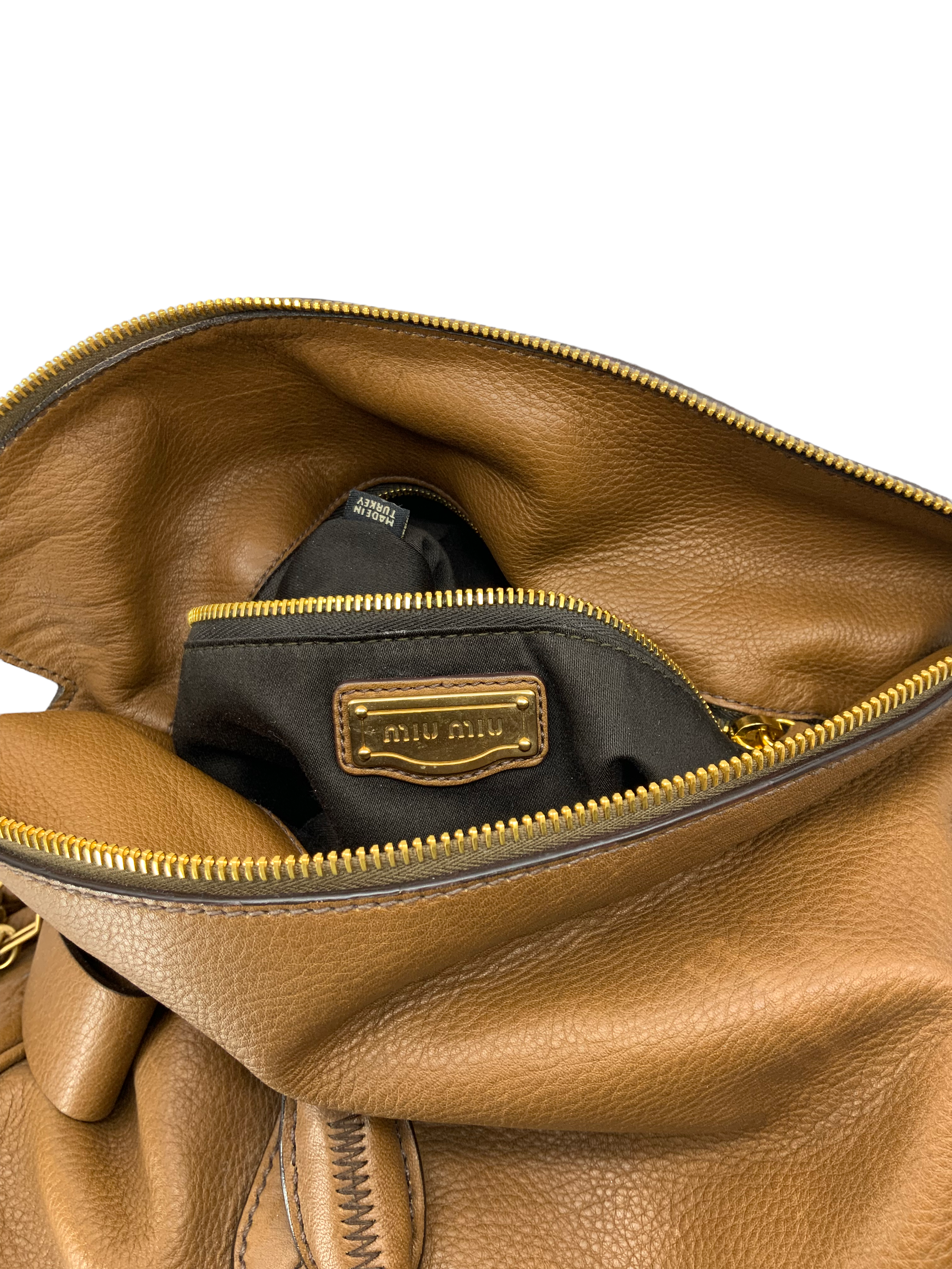 MIU MIU Leather Foldover Bow Satchel Bag for Women - Luxury Designer Handbag for Work, Travel & Everyday Use