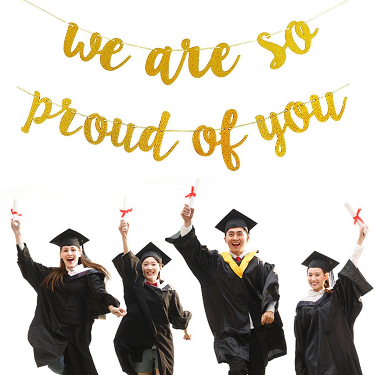 2025 Graduation Party Banner - Gold Glitter 