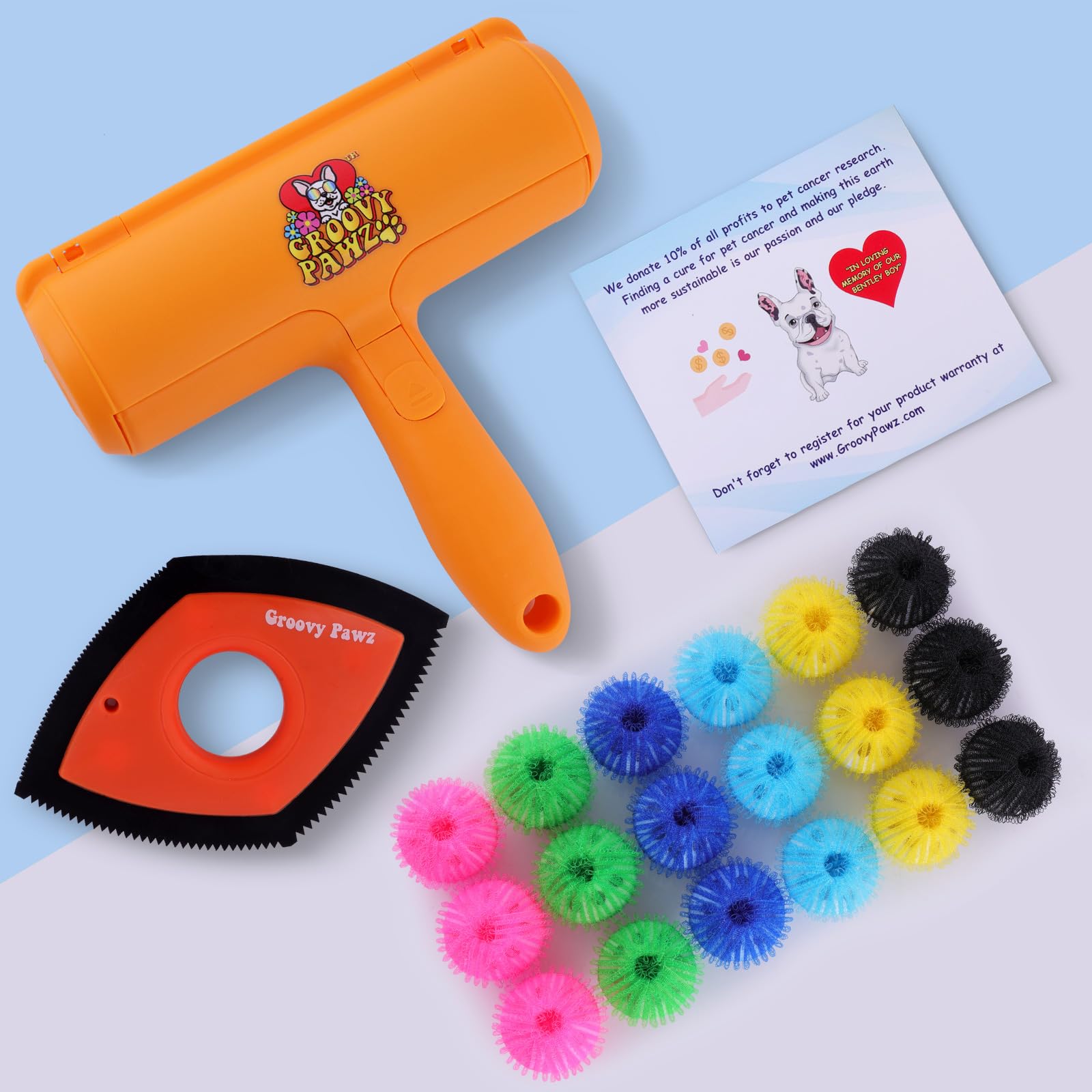 Ultimate Pet Hair Removal Kit - 18 Reusable Washer/Dryer Balls & Static Hair Brush for Dogs & Cats | Safe Gentle Car Upholstery & Furniture Cleaner | Perfect for Pet Owners & Allergy Sufferers