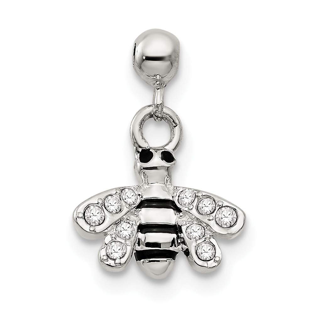 925 Sterling Silver Bee Charm Pendant - Dainty Crystal Enamel Dangle Jewelry for Necklace, Bracelet & Gift Giving | Perfect for Everyday Wear, Special Occasions & Bee Lovers