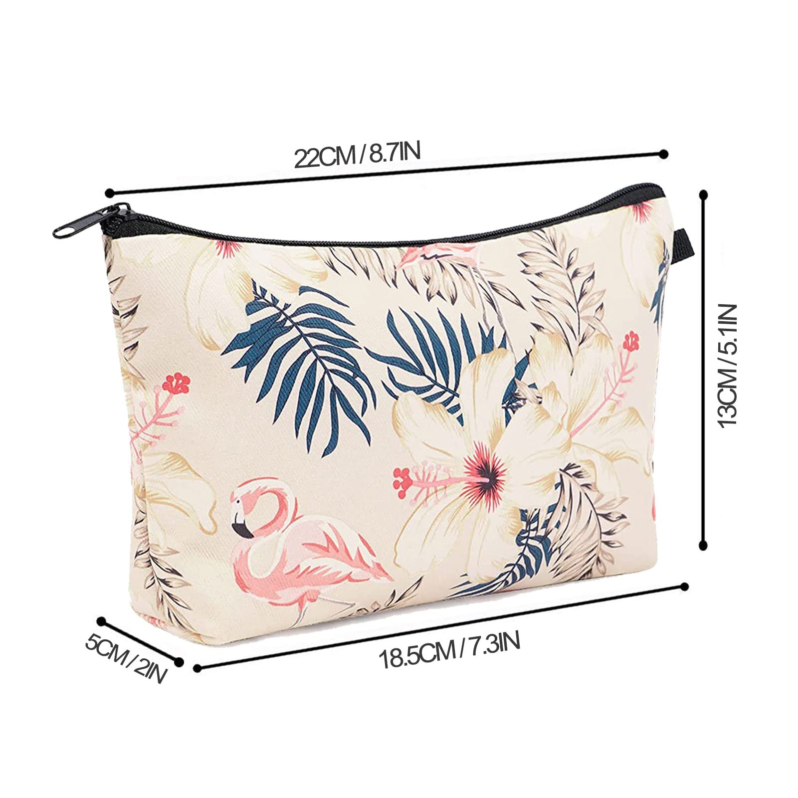Meiyuuo 2-Pack Small Makeup Bags for Women - Pink Flamingo Cosmetic Pouches for Purse & Travel