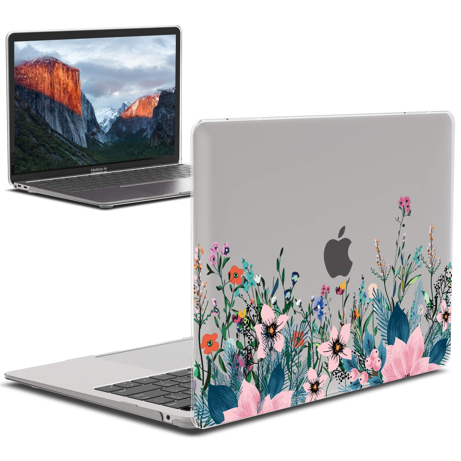 IBENZER Hard Plastic Protective Case for MacBook Air 13-inch (2020-2022 Models A2337 A2179 A1932 M1 Chip) - Compatible with Retina Display & Touch ID, Orris Design (MAD-T13AFL) | Perfect for Work, Travel & School Protection