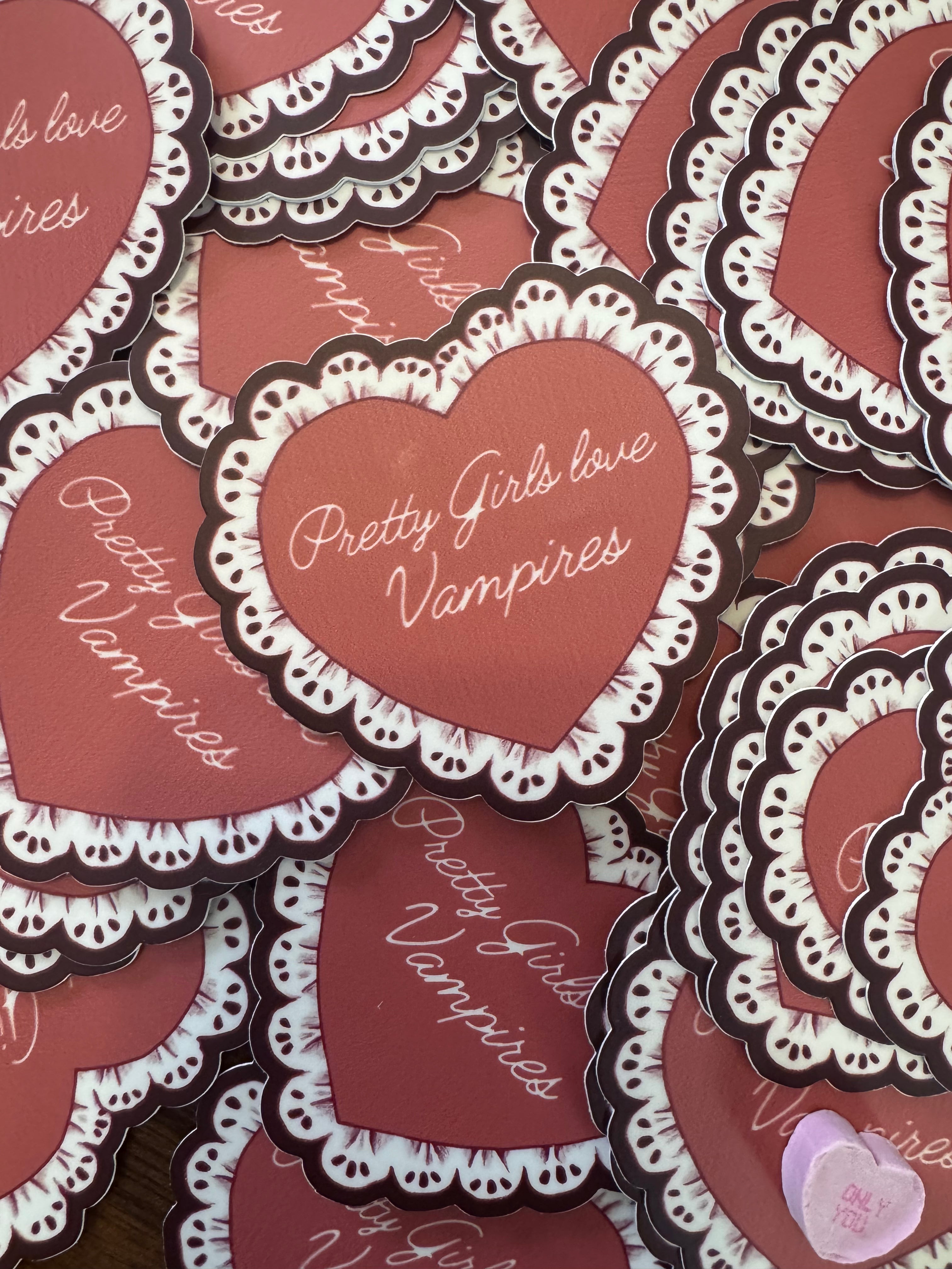 Pretty Girls Love Vamps Sticker - Cute Vampire Decals for Laptops, Water Bottles & Notebooks - Perfect for Gothic Room Decor & Halloween Party Favors