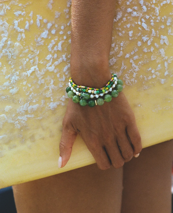 Surf Rider Bracelet for Men & Women - Green Wave Ocean Inspired Adjustable Beach Jewelry - Perfect for Surfing, Swimming & Summer Outdoor Activities
