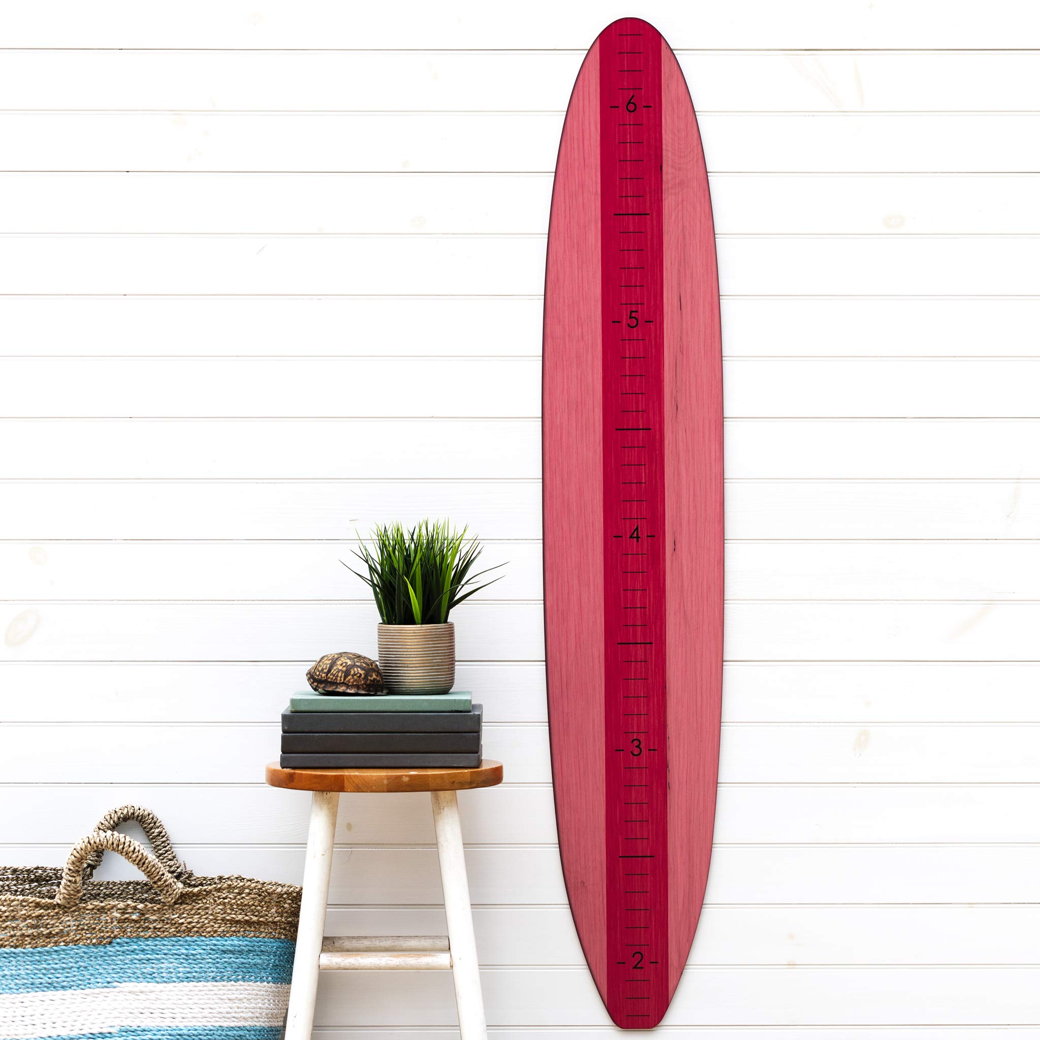 Wooden Surfboard Growth Chart for Kids - Handmade Baby Measuring Board for Wall Decor, Nursery & Beach House - Track Your Child's Height with Unique Surfboard Design