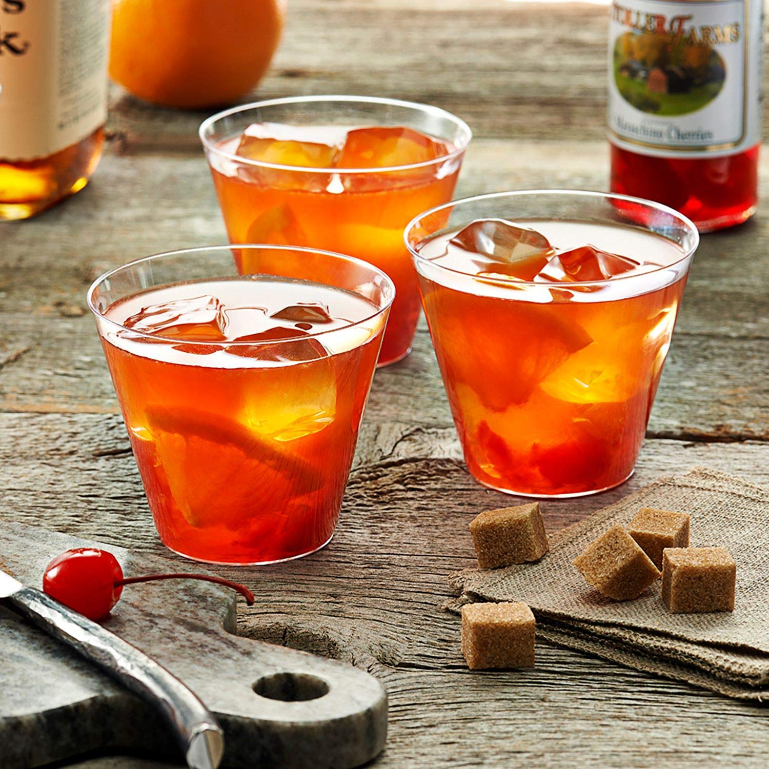 150-Pack Clear 9 oz Disposable Plastic Party Punch Cups - Old Fashioned Tumblers & Cocktail Glasses for Parties, Weddings, BBQs & Events - Durable Hard Plastic Drinkware
