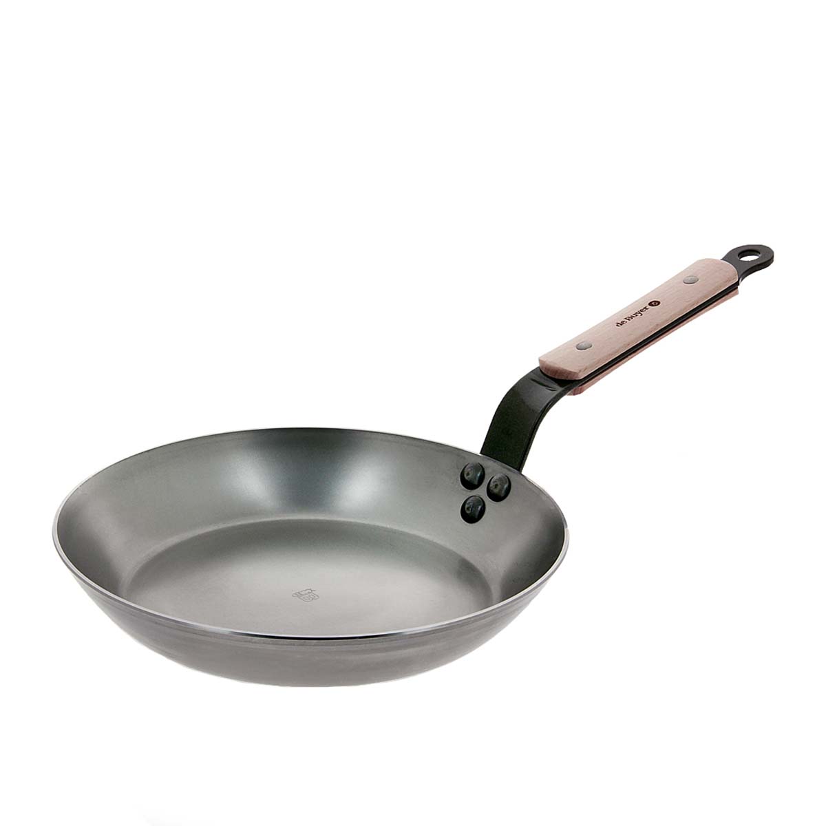 de Buyer Beechwood Series Mineral B Wax Coated Flat Iron Skillet 20cm - Perfect for Searing, Frying & Cooking Steaks, Pancakes & Eggs