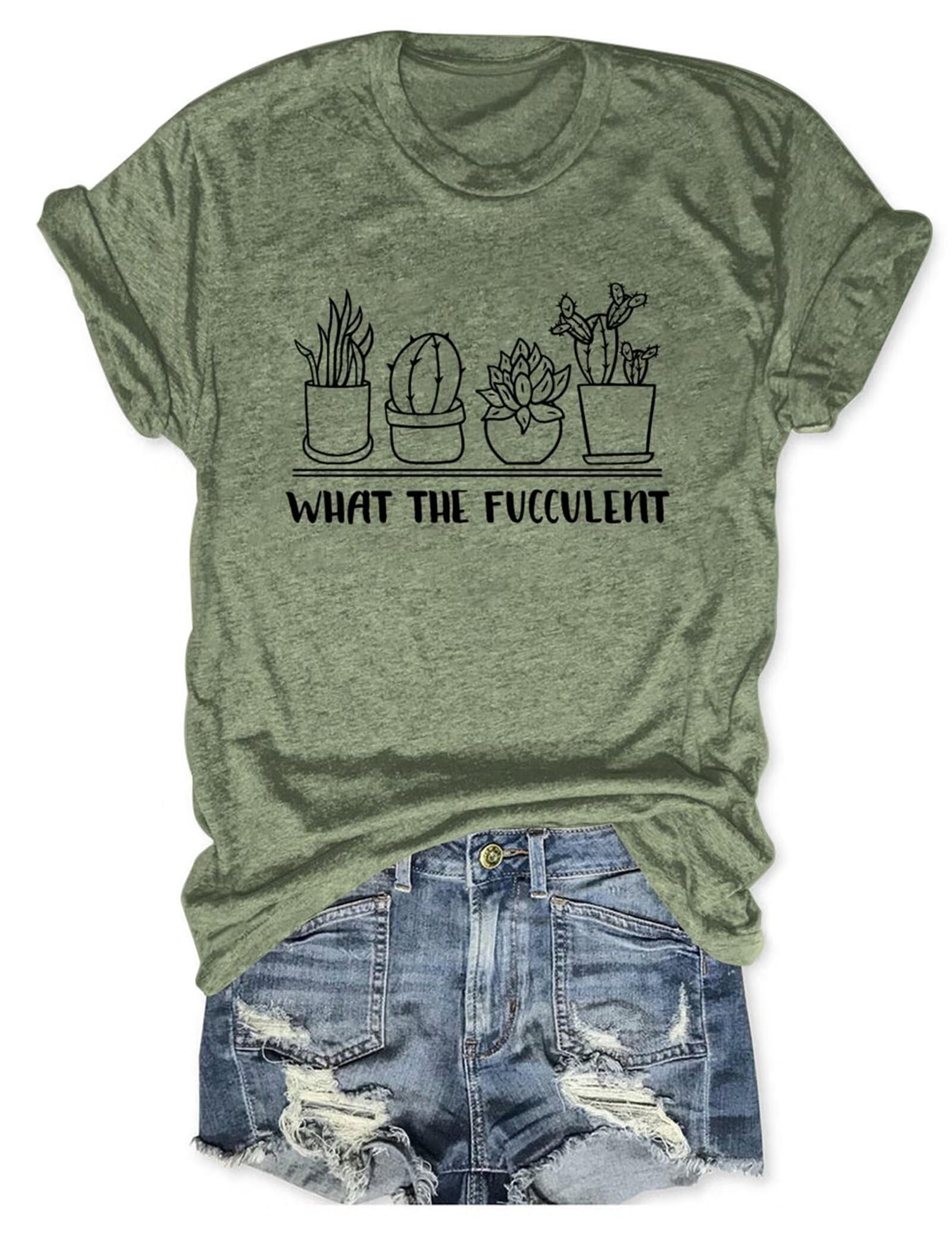 Women's Gardening T-Shirt - Cute Plant Graphic Tee for Plant Lovers | Summer Casual Top with Fun Succulent Design | Perfect for Gardening, Outdoor Activities & Casual Wear